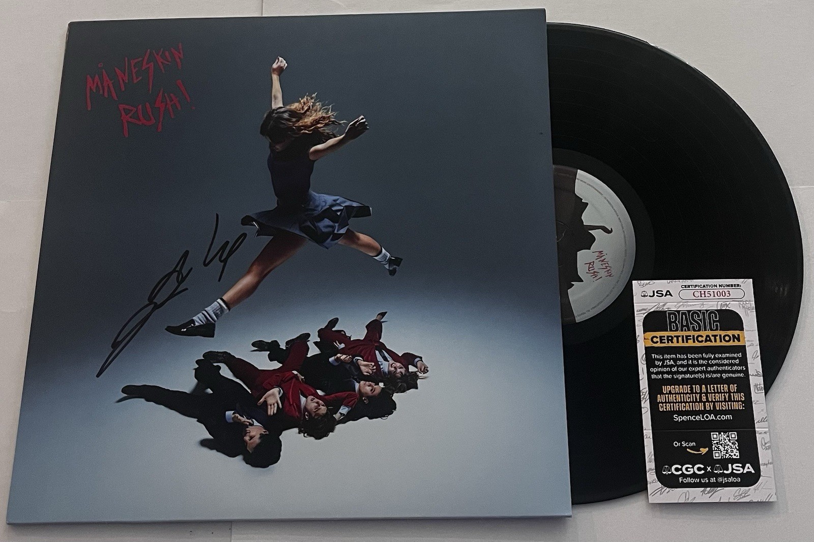 DAMIANO DAVID SIGNED MANESKIN RUSH LP VINYL RECORD ALBUM JSA COA