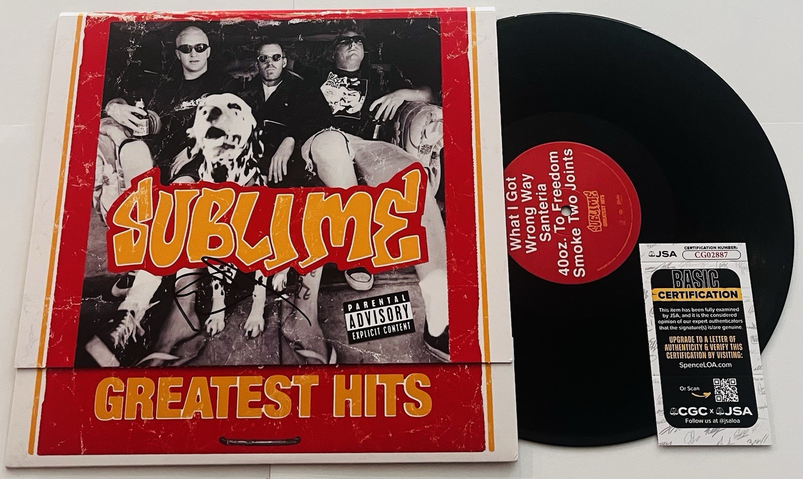 ERIC WILSON SIGNED SUBLIME GREATEST HITS LP VINYL RECORD ALBUM JSA COA