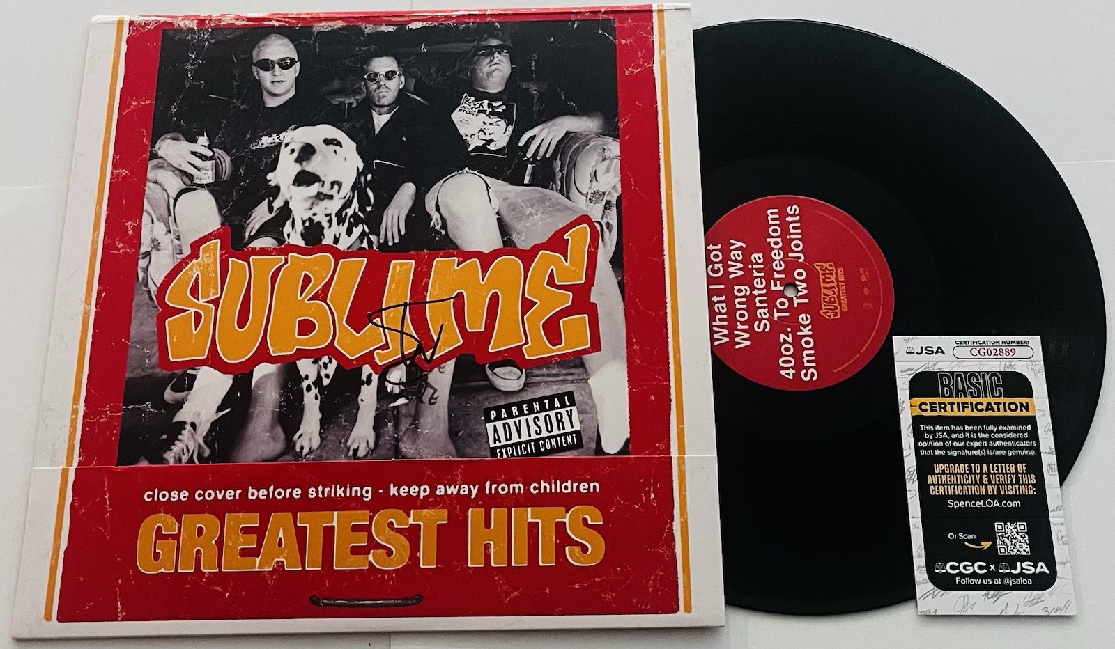 ERIC WILSON SIGNED SUBLIME GREATEST HITS LP VINYL RECORD ALBUM JSA COA