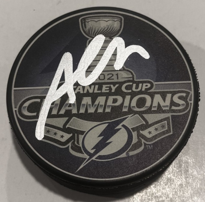 ALEX KILLORN SIGNED TAMPA BAY LIGHTNING 2020 STANLEY CUP PUCK W/ CASE COA