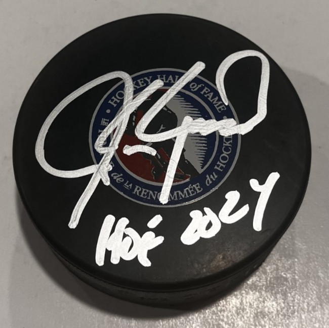 JEREMY ROENICK SIGNED HOCKEY HALL OF FAME PUCK W/ CASE CHICAGO BLACKHAWKS COA
