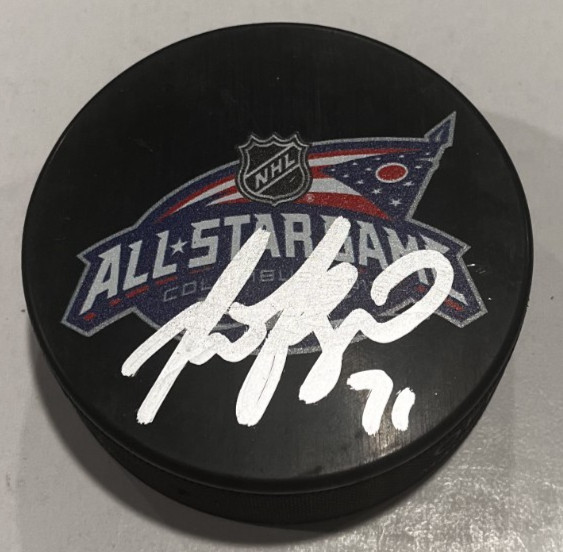 NICK FOLIGNO SIGNED COLUMBUS BLUE JACKETS 2015 NHL ALL STAR PUCK W/ CASE COA
