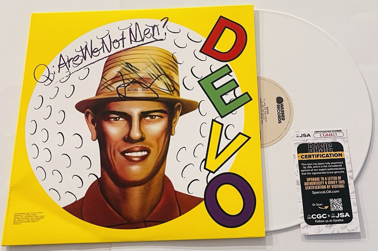 DEVO BAND SIGNED ARE WE NOT MEN WE ARE LP VINYL RECORD ALBUM GERALD CASALE JSA