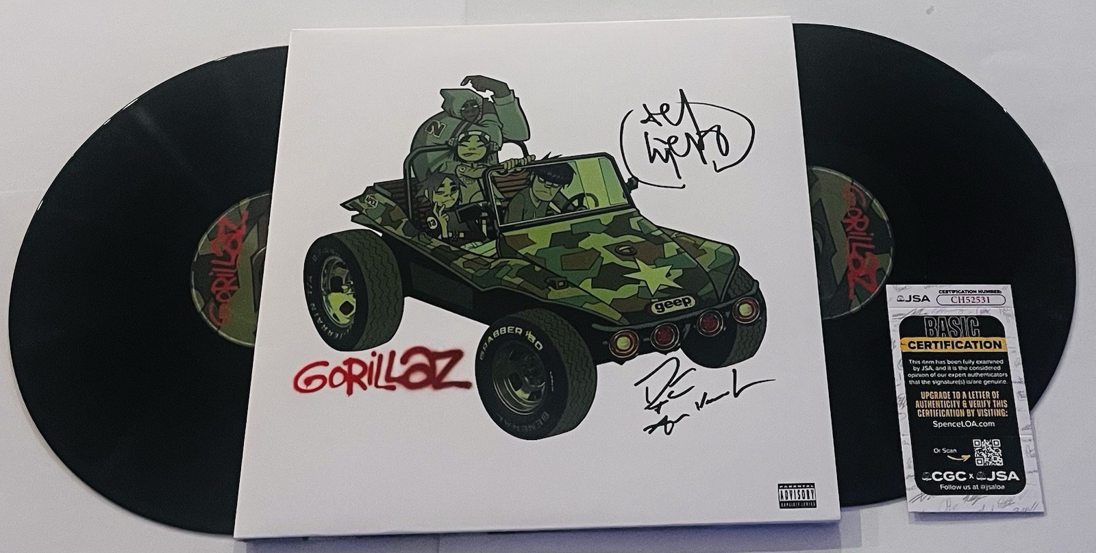 GORILLAZ SIGNED LP VINYL RECORD ALBUM DEL THE FUNKY HOMOSAPIEN DAN AUTOMATOR JSA