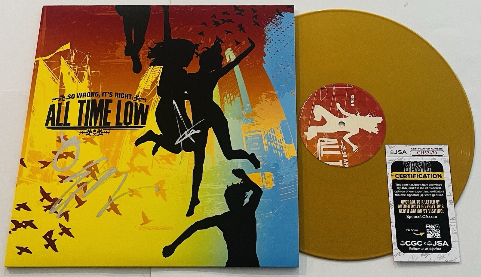 ALL TIME LOW SIGNED SO LONG, IT'S RIGHT LP VINYL RECORD ALBUM ALEX GASKARTH JSA