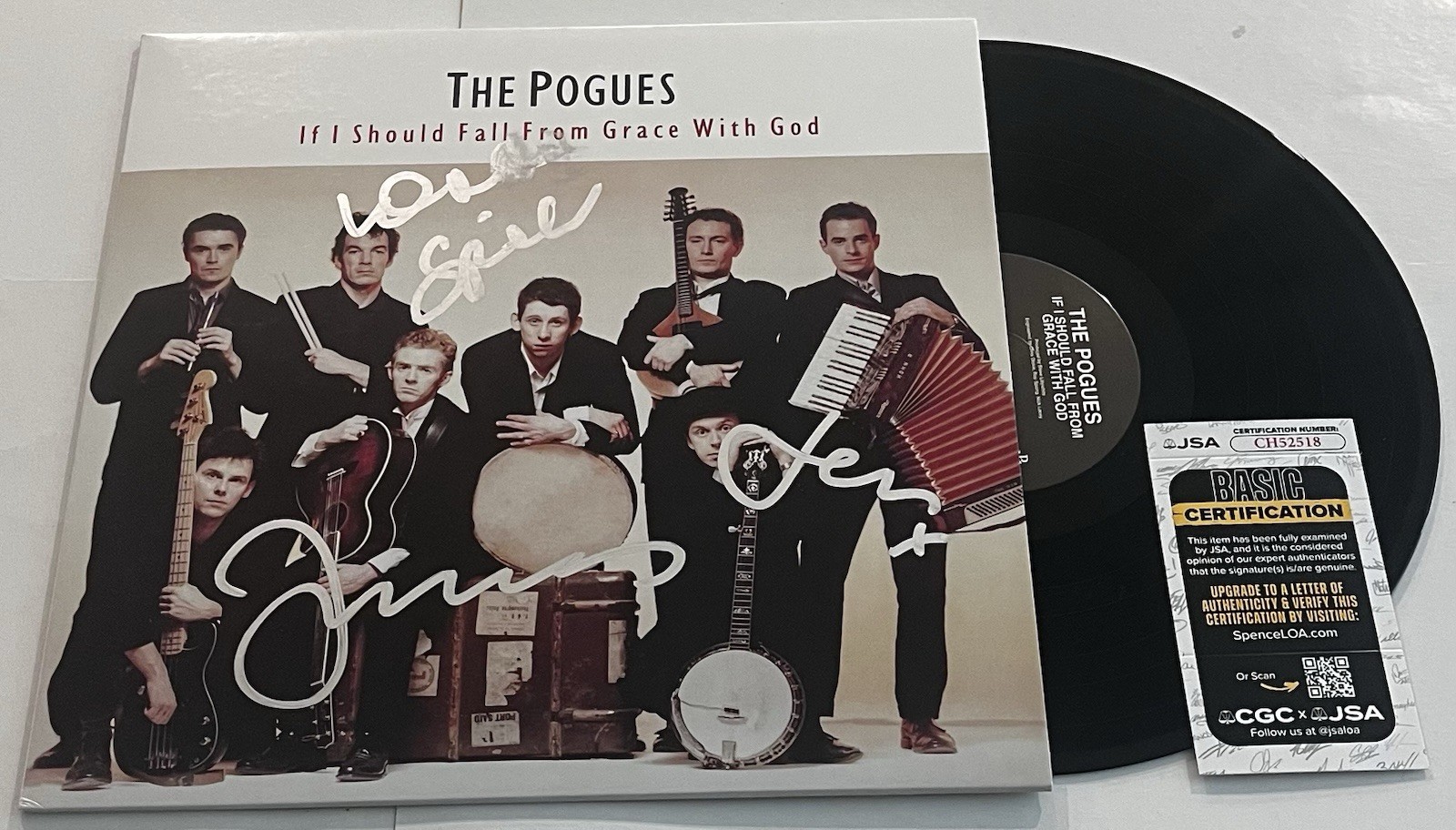THE POGUES SIGNED IF I SHOULD FALL FROM GRACE WITH GOD LP VINYL RECORD ALBUM JSA