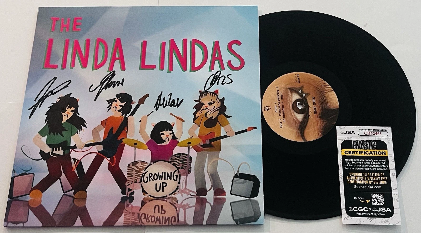 THE LINDA LINDAS BAND SIGNED GROWING UP LP VINYL RECORD ALBUM JSA COA