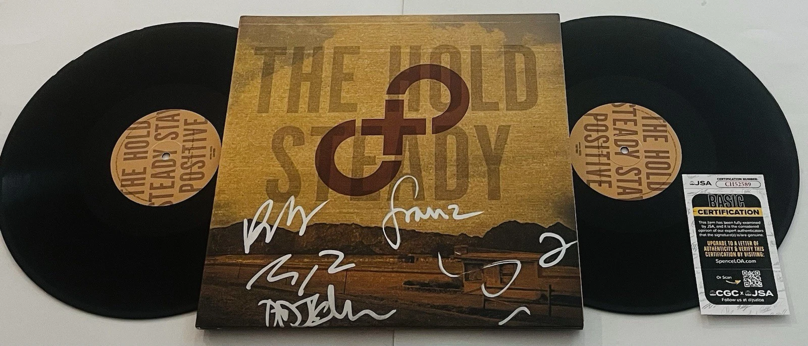 THE HOLD STEADY SIGNED STAY POSITIVE LP VINYL RECORD ALBUM CRAIG FINN +4 JSA COA