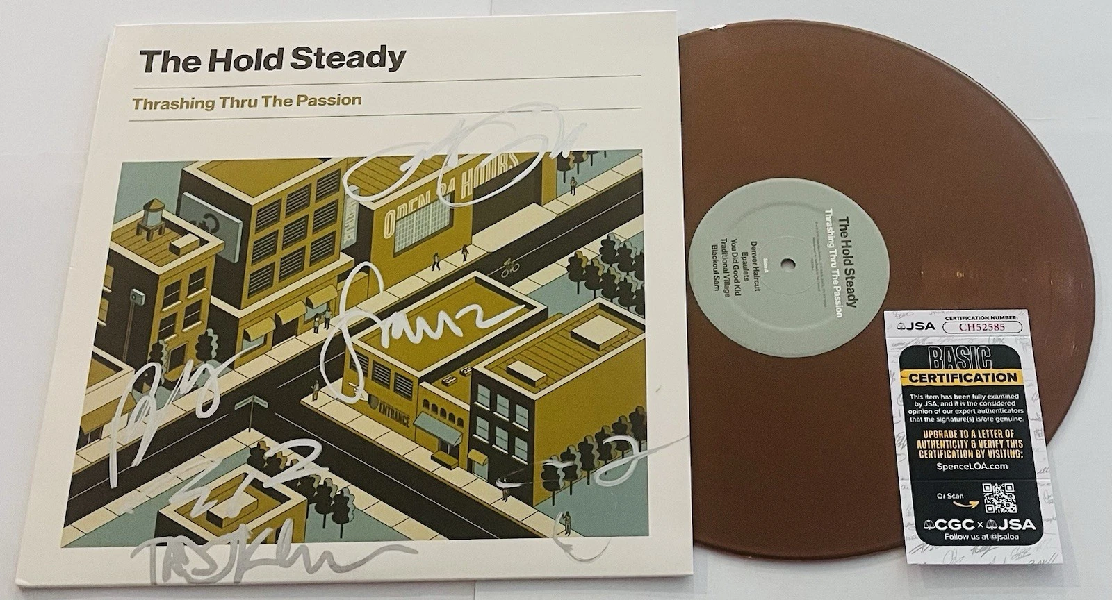 THE HOLD STEADY SIGNED THRASHING THRU PASSION LP VINYL RECORD ALBUM CRAIG +5 JSA