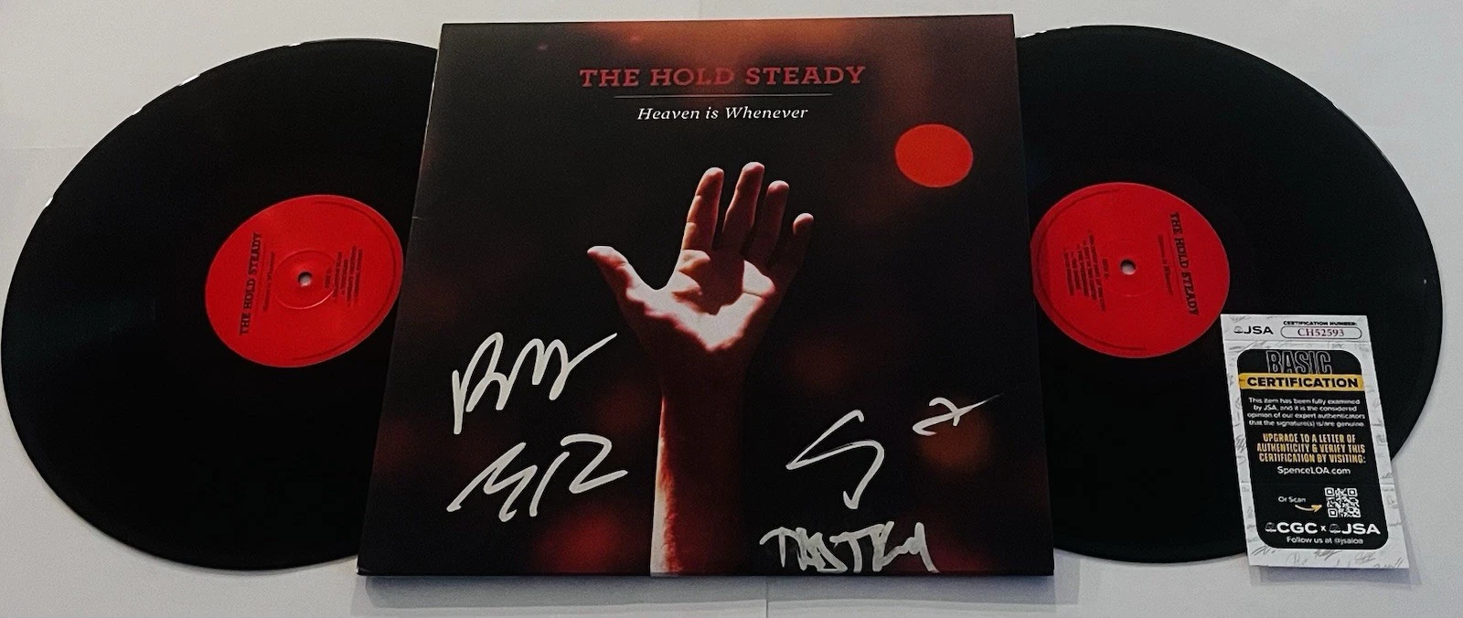 THE HOLD STEADY SIGNED HEAVEN IS WHENEVER LP VINYL RECORD ALBUM CRAIG FINN JSA