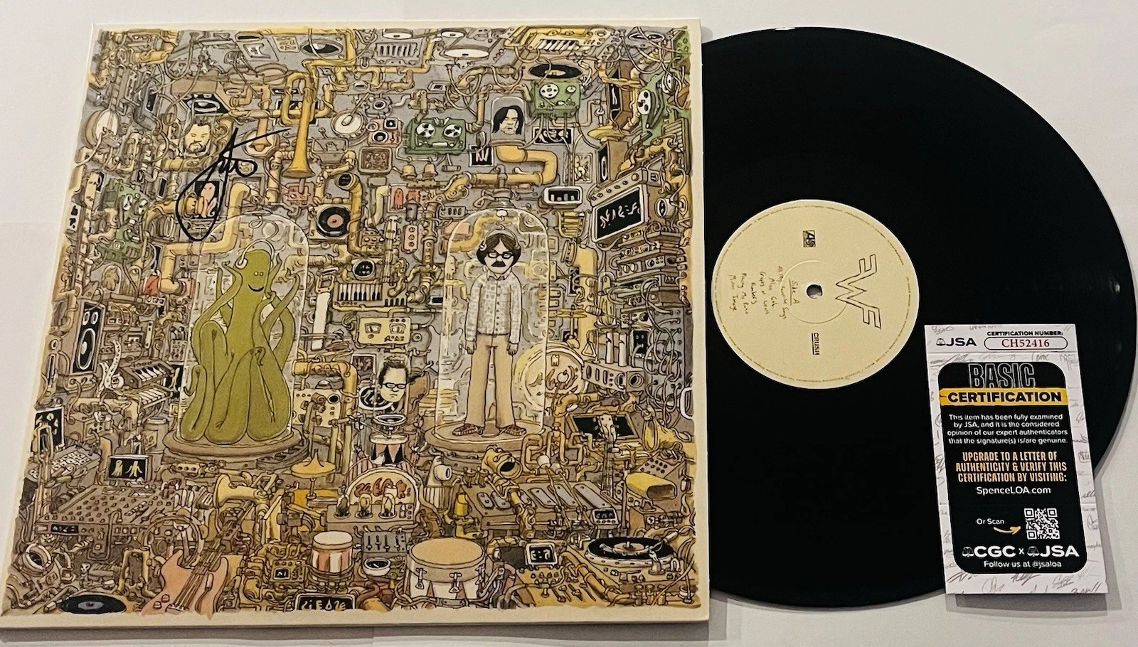 SCOTT SHRINER WEEZER BAND SIGNED OK HUMAN LP VINYL RECORD ALBUM JSA COA