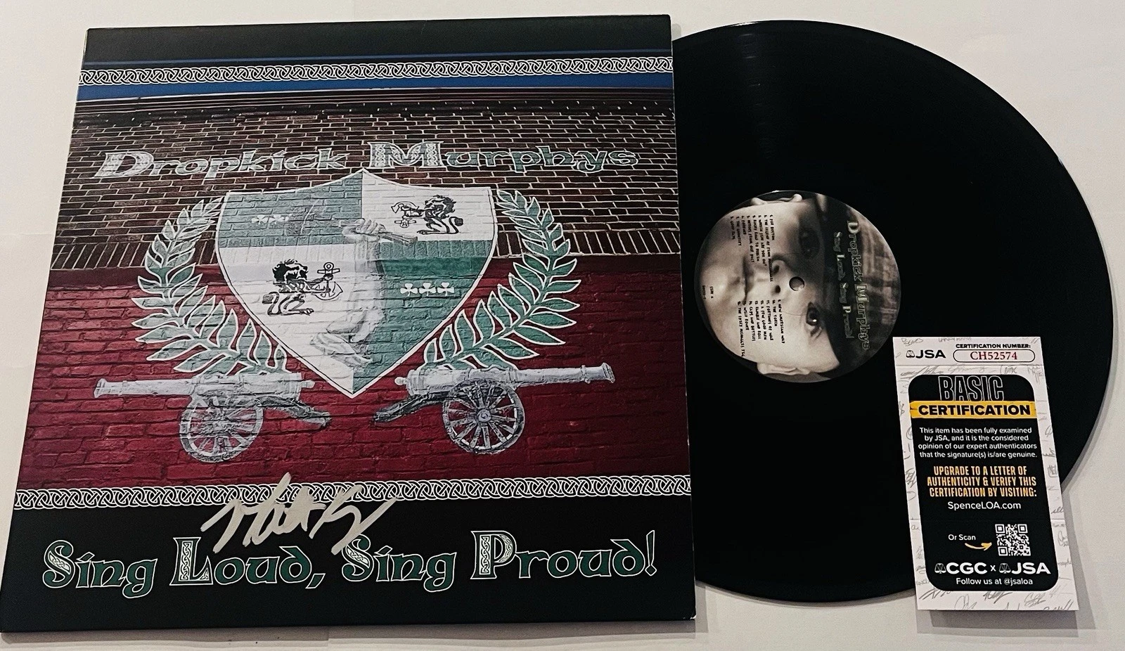 THE DROPKICK MURPHYS MATT KELLY SIGNED SING LOUD PROUD LP VINYL RECORD ALBUM JSA