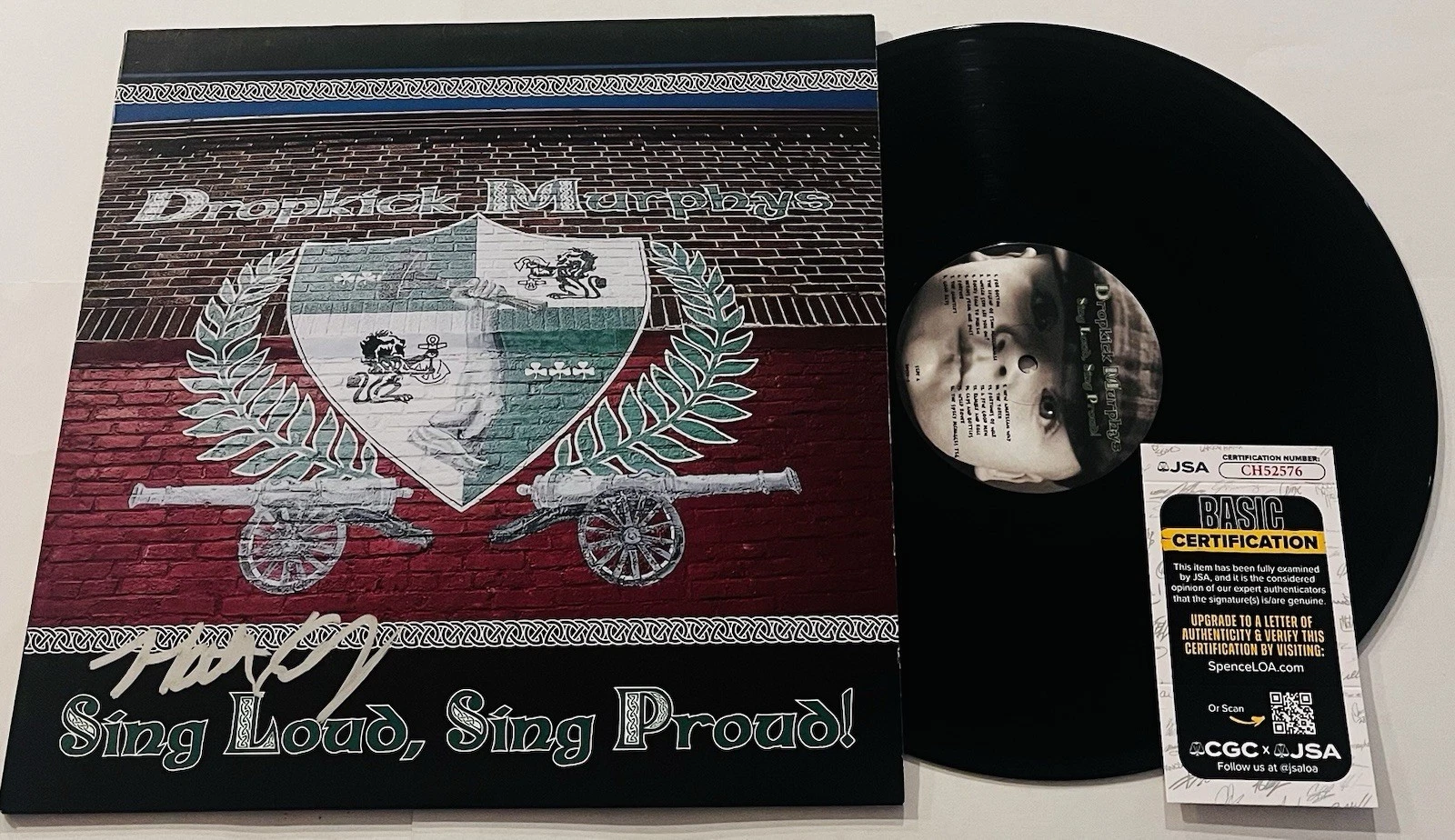 THE DROPKICK MURPHYS MATT KELLY SIGNED SING LOUD PROUD LP VINYL RECORD ALBUM JSA