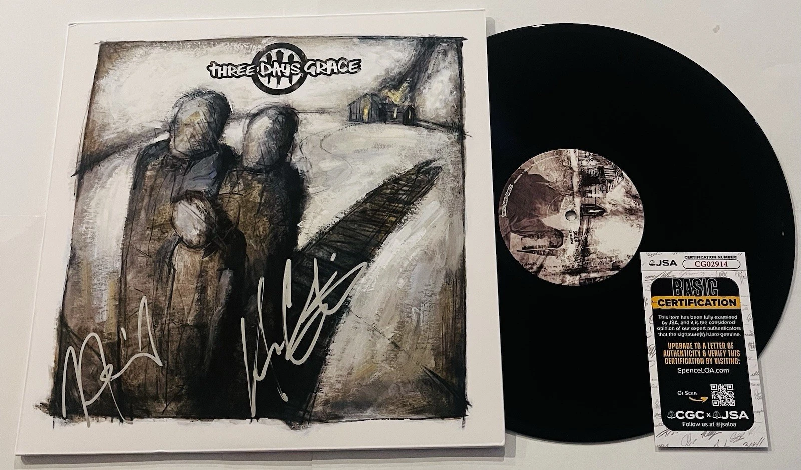 THREE DAYS GRACE SIGNED VINYL RECORD ALBUM ADAM GONTIER NEIL SANDERSON JSA COA