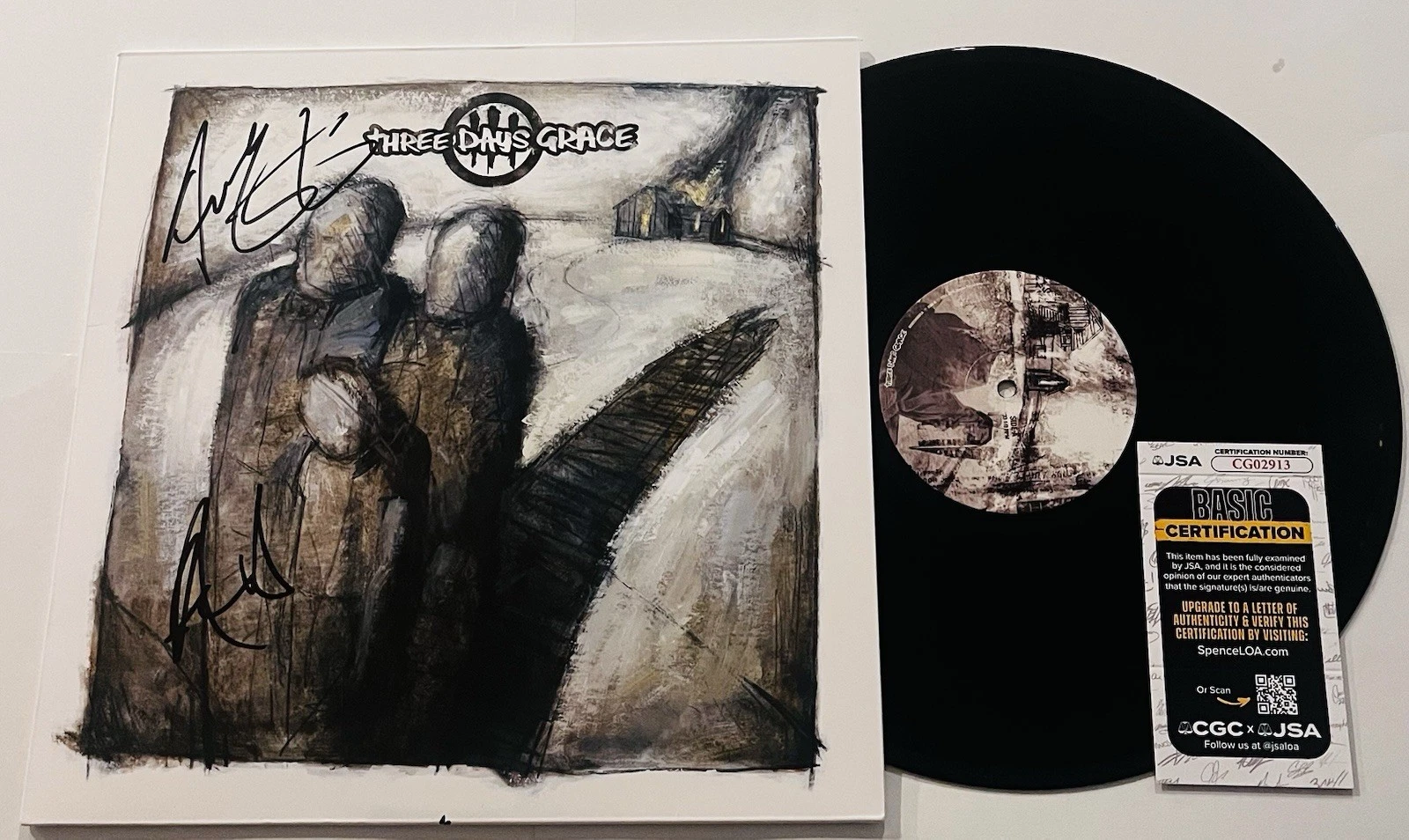 THREE DAYS GRACE SIGNED VINYL RECORD ALBUM ADAM GONTIER NEIL SANDERSON JSA COA