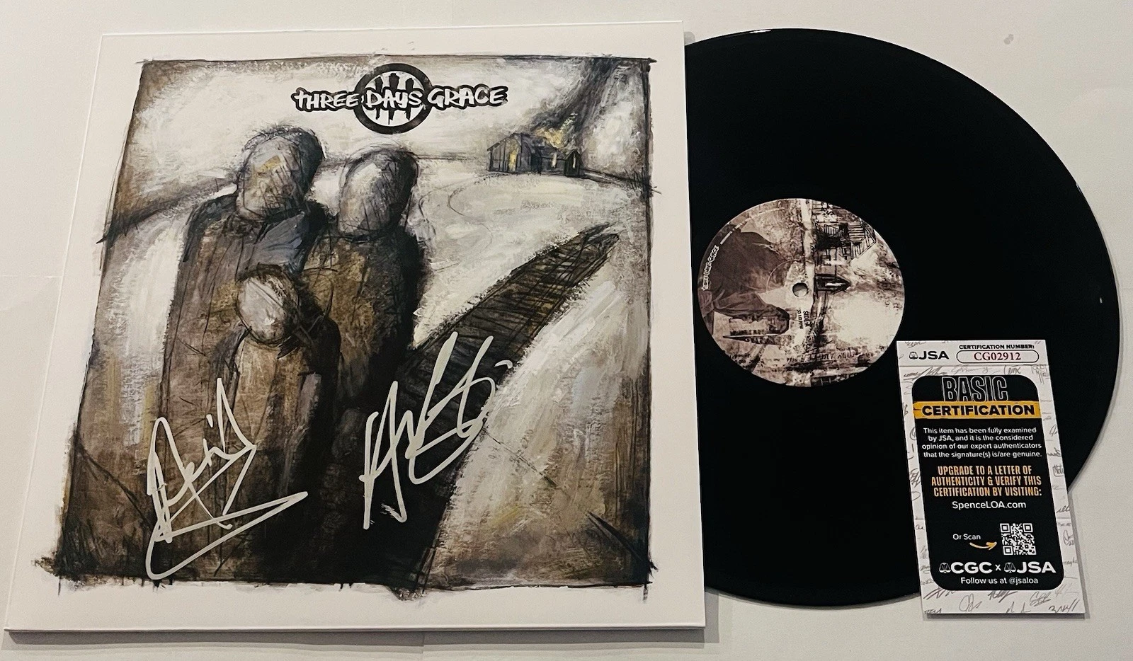 THREE DAYS GRACE SIGNED VINYL RECORD ALBUM ADAM GONTIER NEIL SANDERSON JSA COA