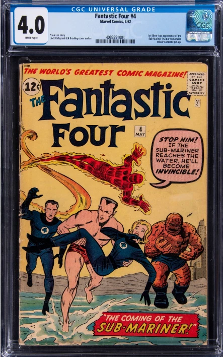 1962 FANTASTIC FOUR #4 CGC 4.0 COLLECTIBLE MEMORABILIA