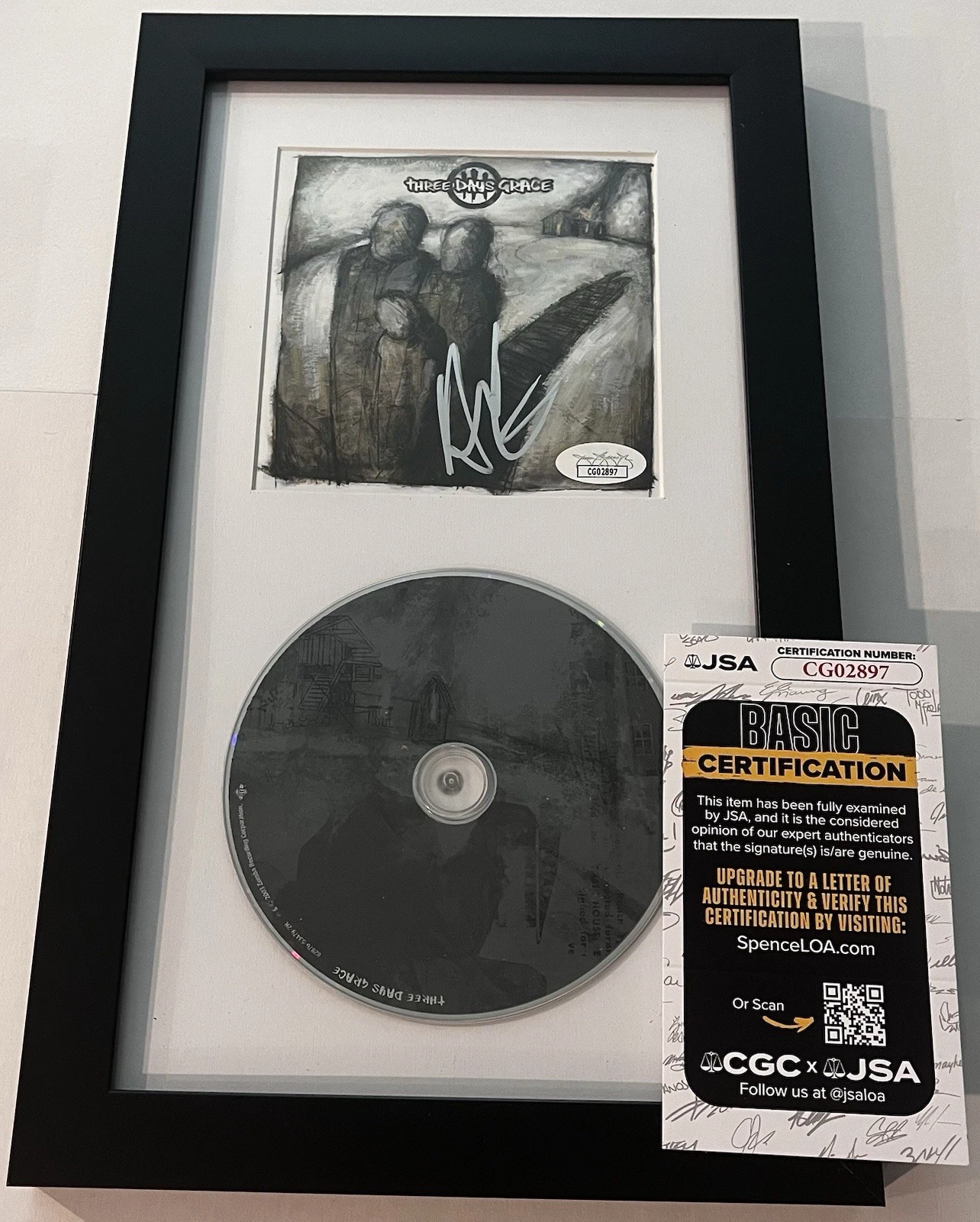 ADAM GONTIER SIGNED THREE DAYS GRACE FRAMED CD ALBUM AUTOGRAPHED JSA COA COLLECTIBLE MEMORABILIA
