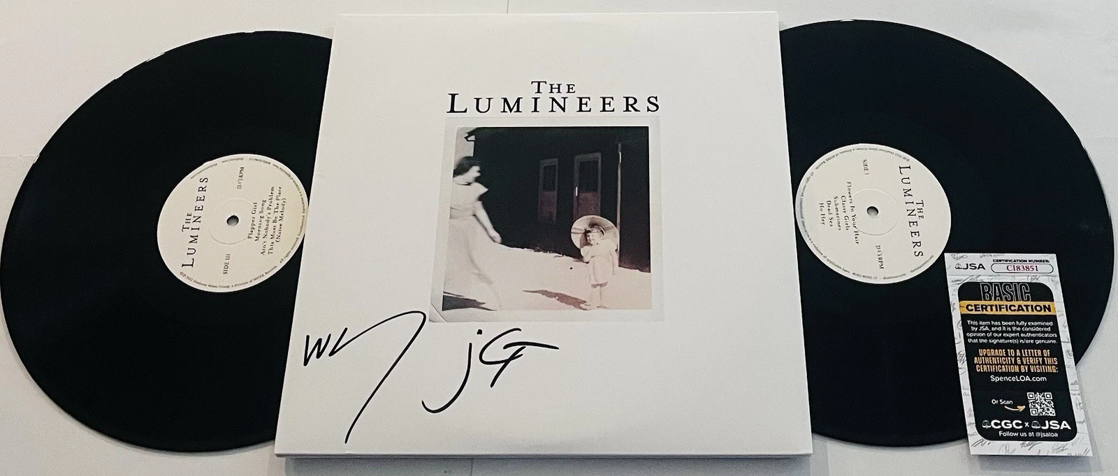 THE LUMINEERS BAND SIGNED LP VINYL RECORD ALBUM WESLEY SCHULTZ JEREMIAH JSA COA