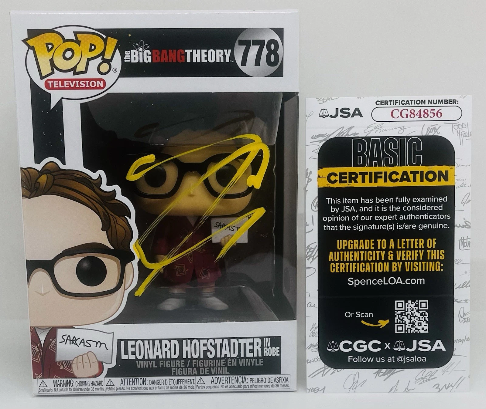 JOHNNY GALECKI SIGNED LEONARD HOFSTADTER POP FUNKO FIGURE BIG BANG THEORY JSA