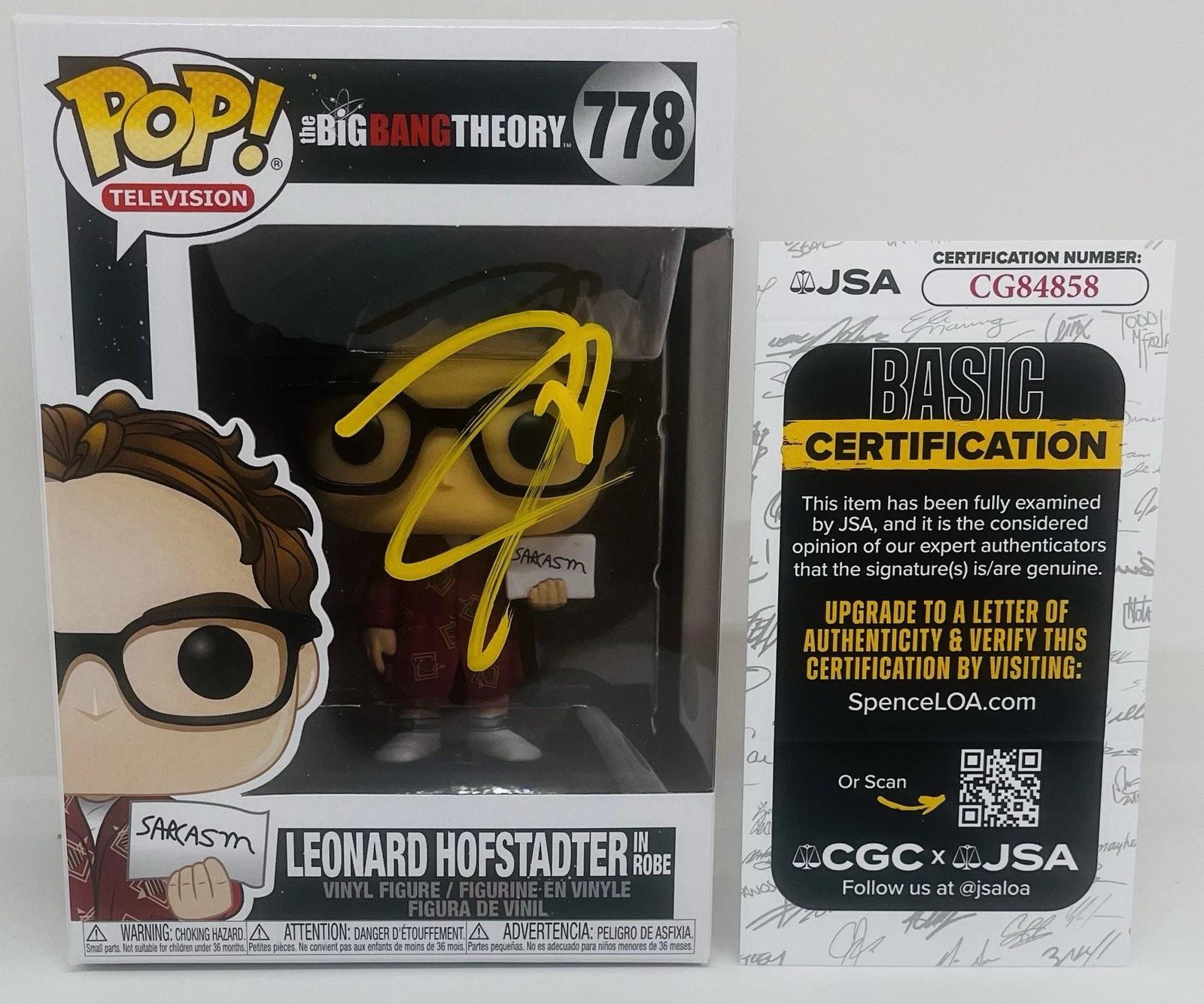 JOHNNY GALECKI SIGNED LEONARD HOFSTADTER POP FUNKO FIGURE BIG BANG THEORY JSA