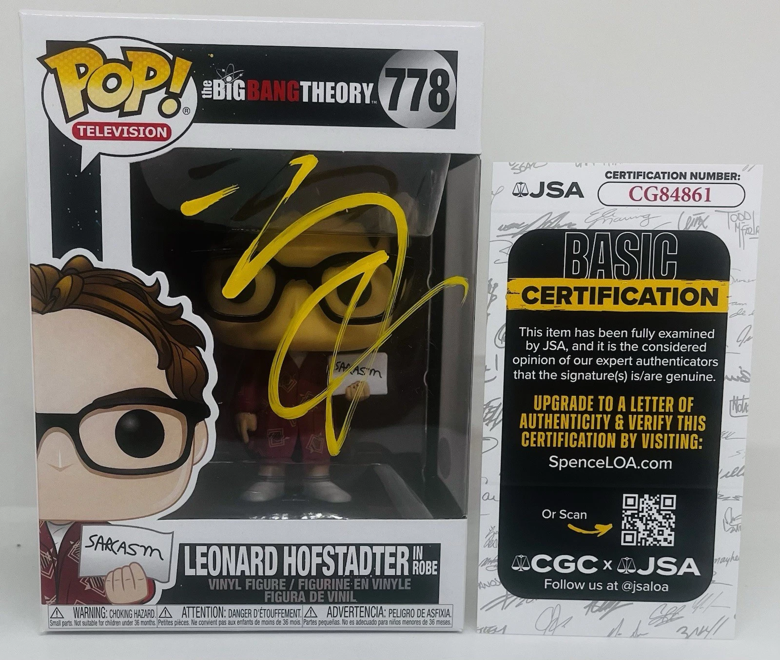 JOHNNY GALECKI SIGNED LEONARD HOFSTADTER POP FUNKO FIGURE BIG BANG THEORY JSA