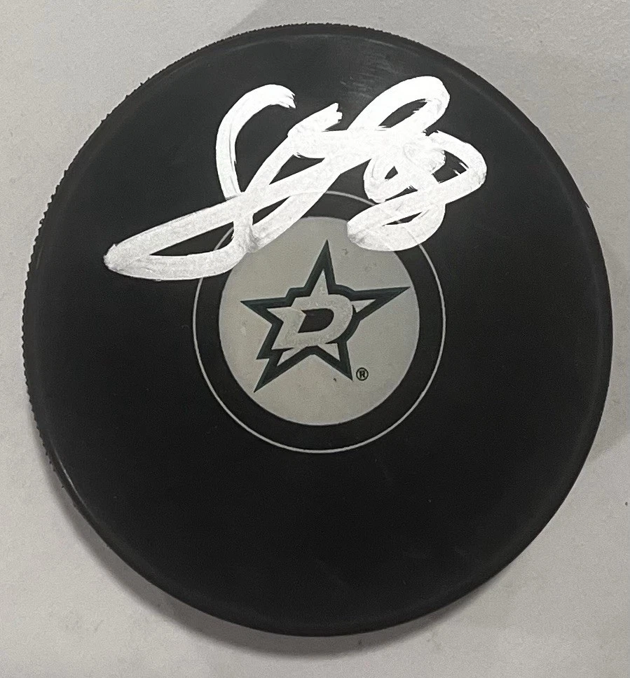 SAM STEEL SIGNED DALLAS STARS HOCKEY PUCK W/ CASE COA