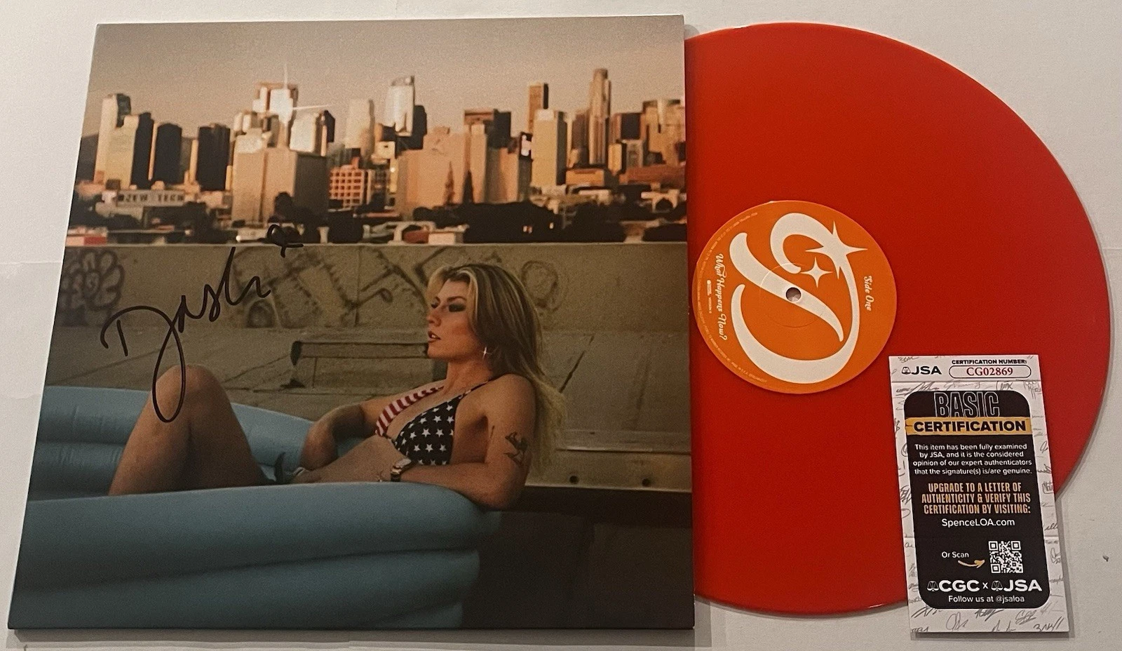 DASHA COUNTRY SINGER SIGNED WHAT HAPPENS NOW LP VINYL RECORD ALBUM JSA COA