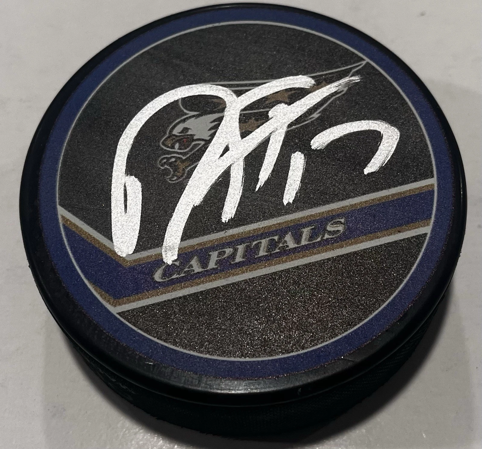 DYLAN STROME SIGNED WASHINGTON CAPITALS HOCKEY PUCK W/ CASE COA