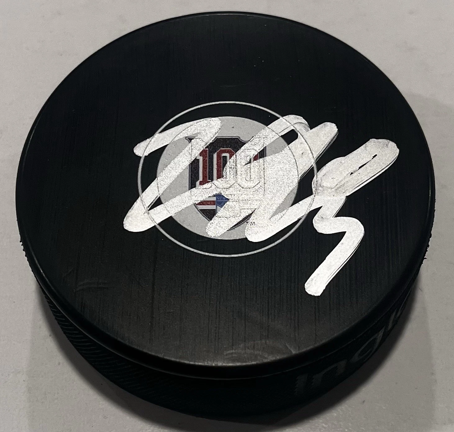 CONOR SHEARY SIGNED NEW YORK RANGERS HOCKEY PUCK W/ CASE COA