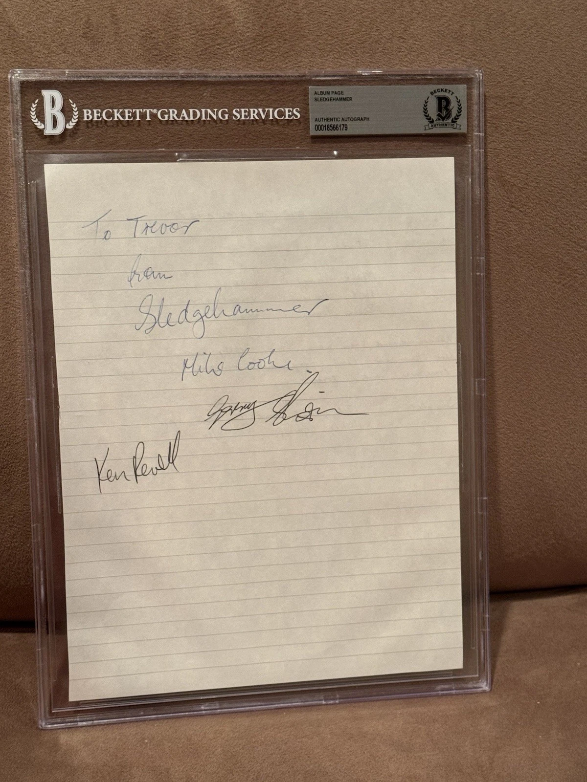 The Band “Sledgehammer” Signed Autographed Album Page by 3 Beckett Mike Gerry +