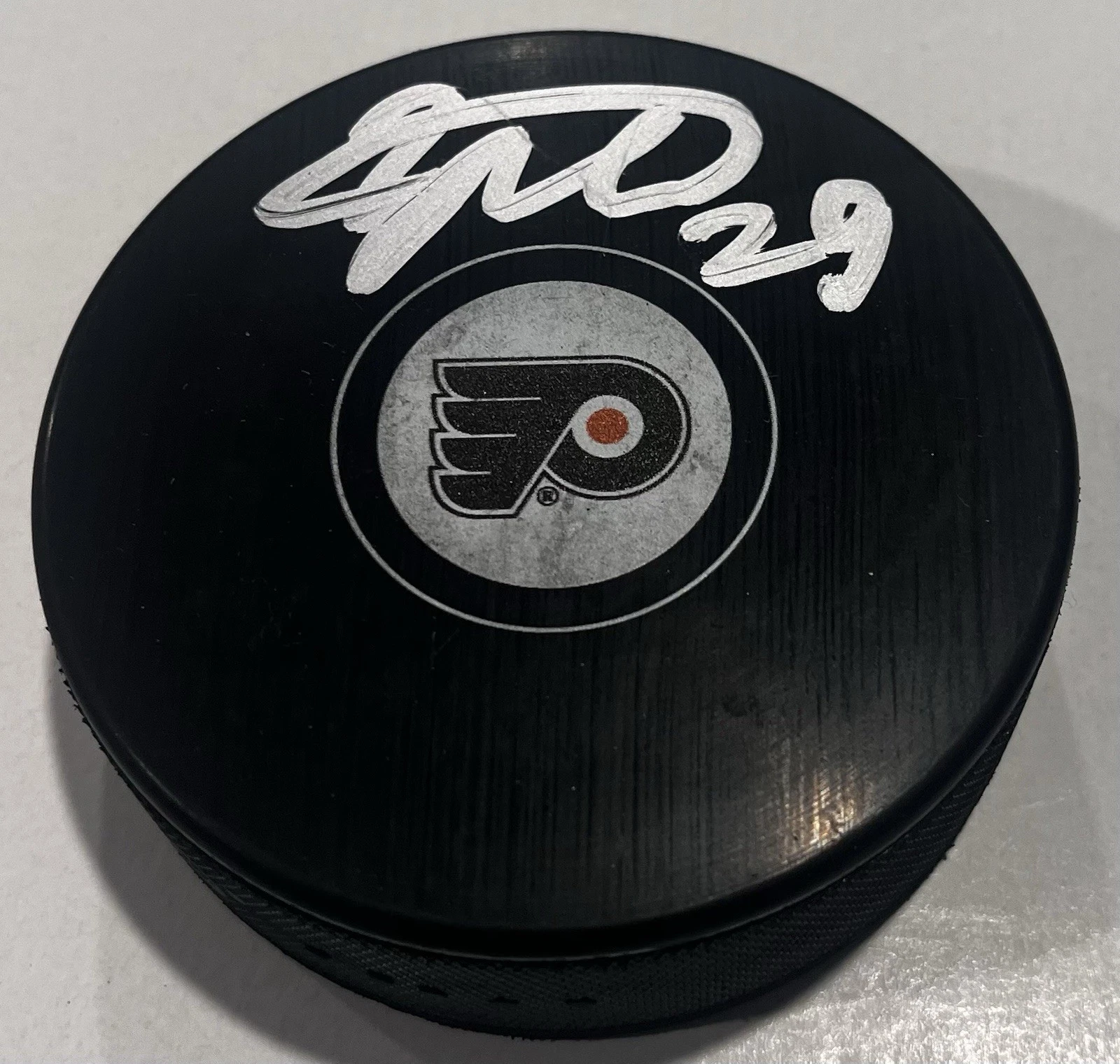 NIKITA GREBENKIN SIGNED PHILADELPHIA FLYERS HOCKEY PUCK W/ CASE COA