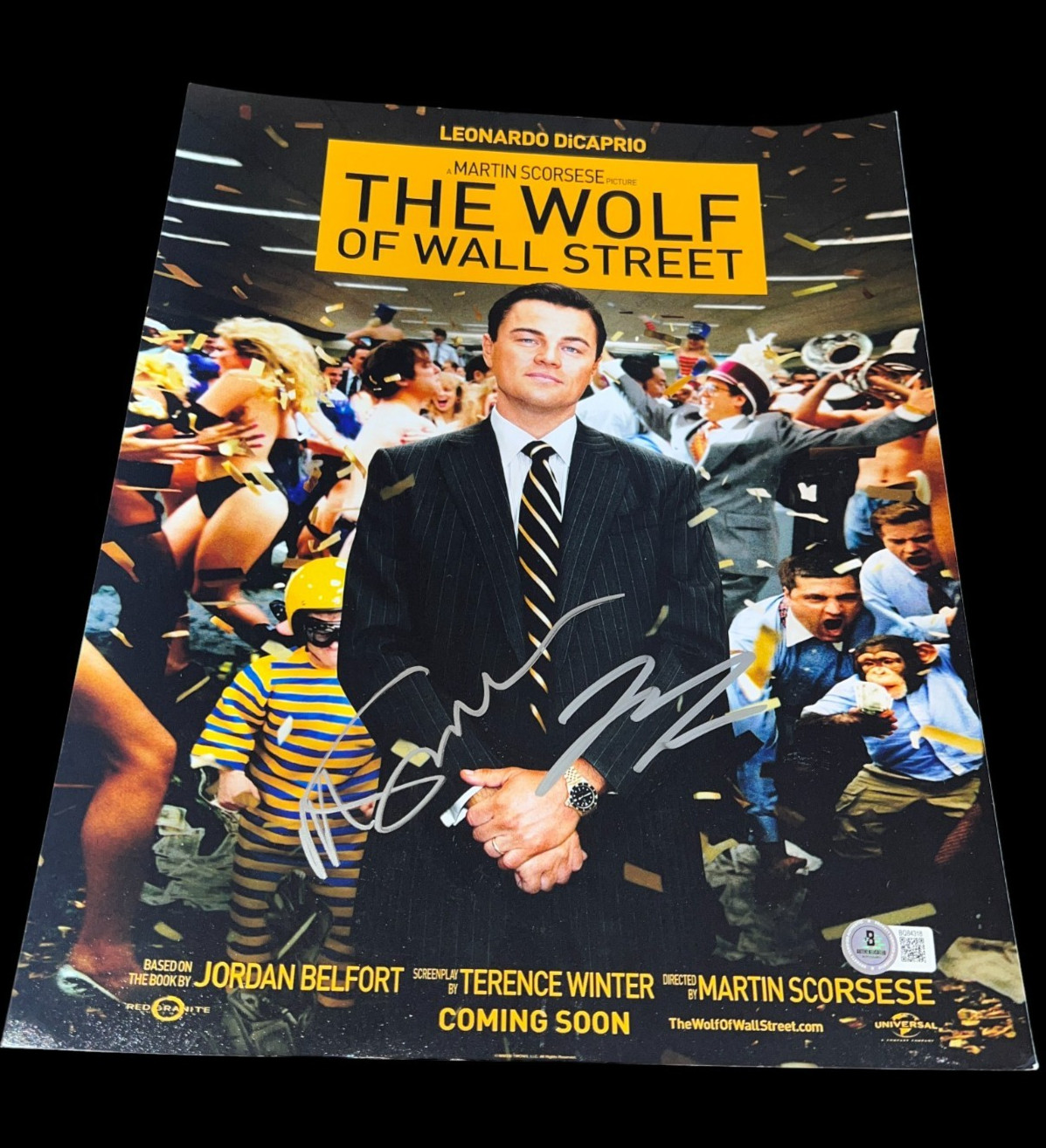 LEONARDO DICAPRIO SCORSESE SIGNED AUTOGRAPH 11X14 WOLF WALL STREET BECKETT BAS