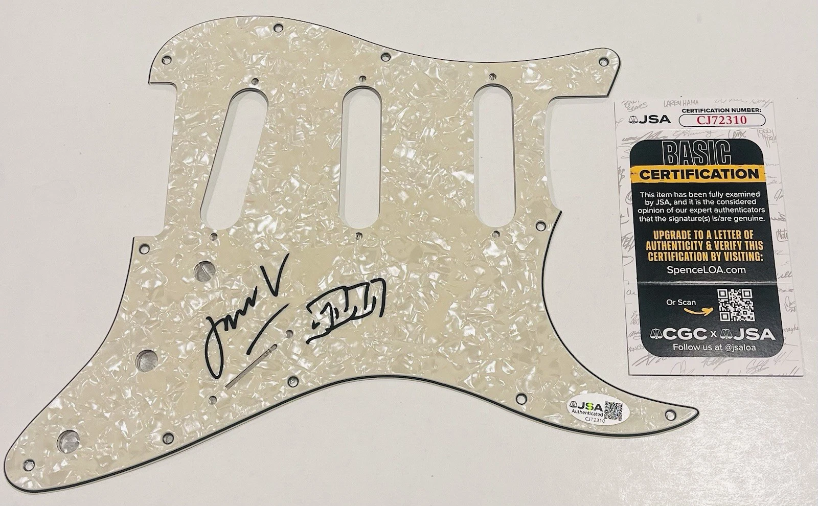MAROON 5 BAND SIGNED GUITAR PICKGUARD PICK GUARD JAMES VALENTINE SAM FARRAR JSA