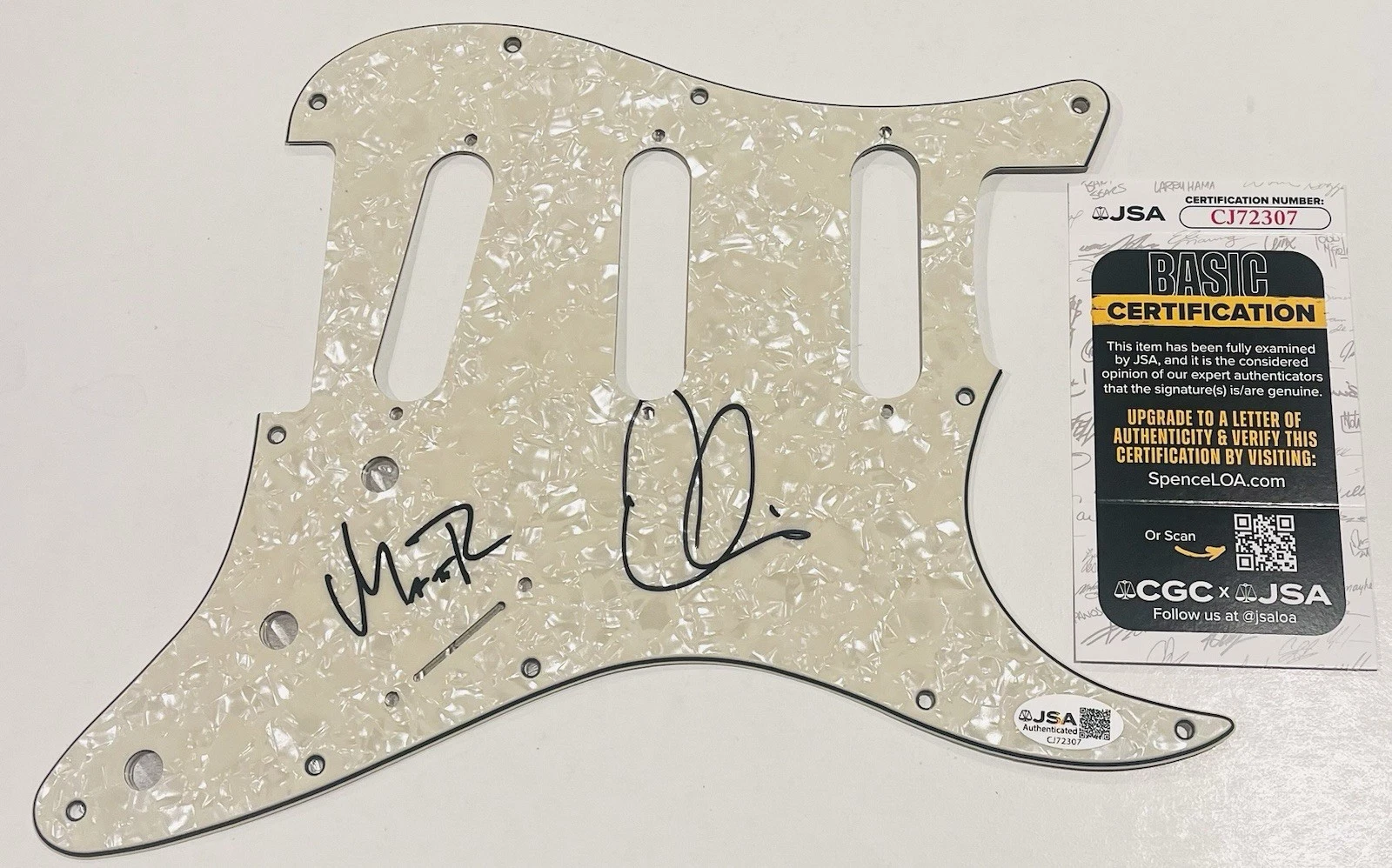 MAROON 5 BAND SIGNED GUITAR PICKGUARD PICK GUARD ADAM LEVINE MATT FLYNN JSA COA