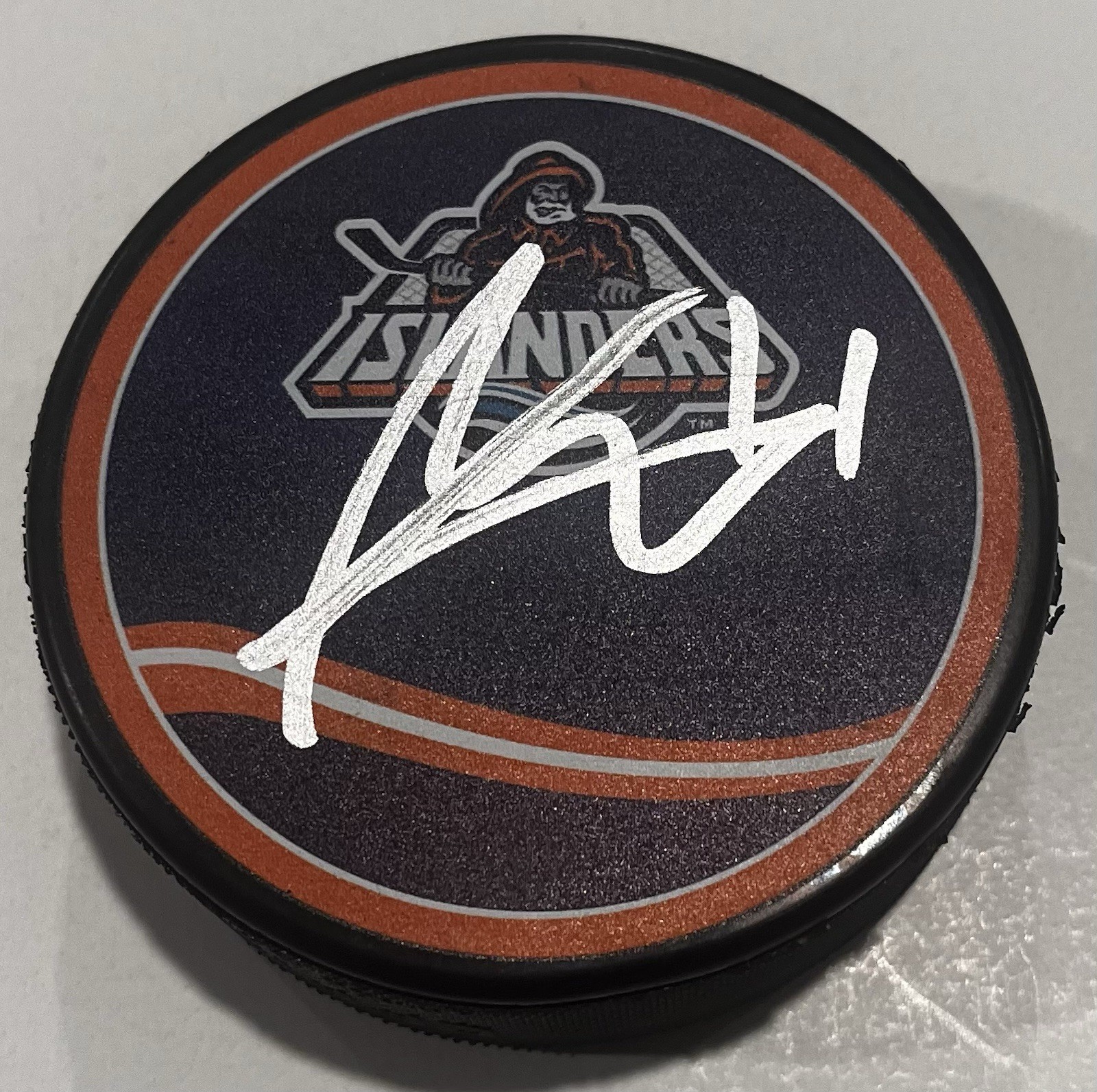 ANTHONY DUCLAIR SIGNED NEW YORK ISLANDERS HOCKEY PUCK W/ CASE COA