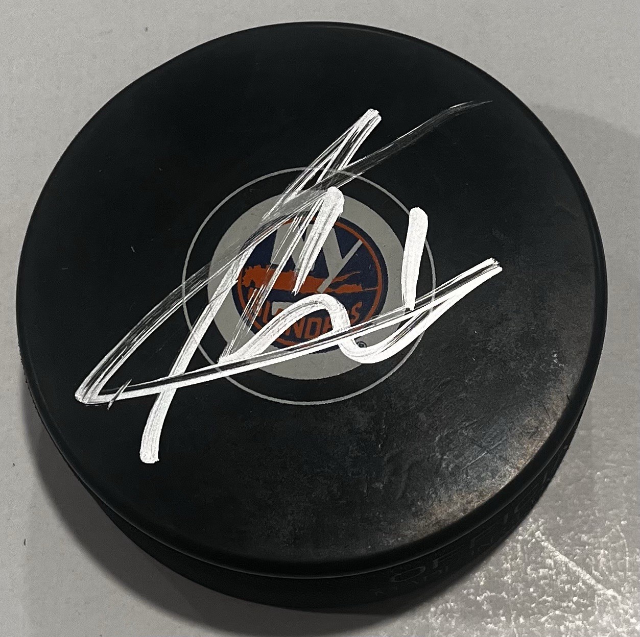 ANTHONY DUCLAIR SIGNED NEW YORK ISLANDERS HOCKEY PUCK W/ CASE COA