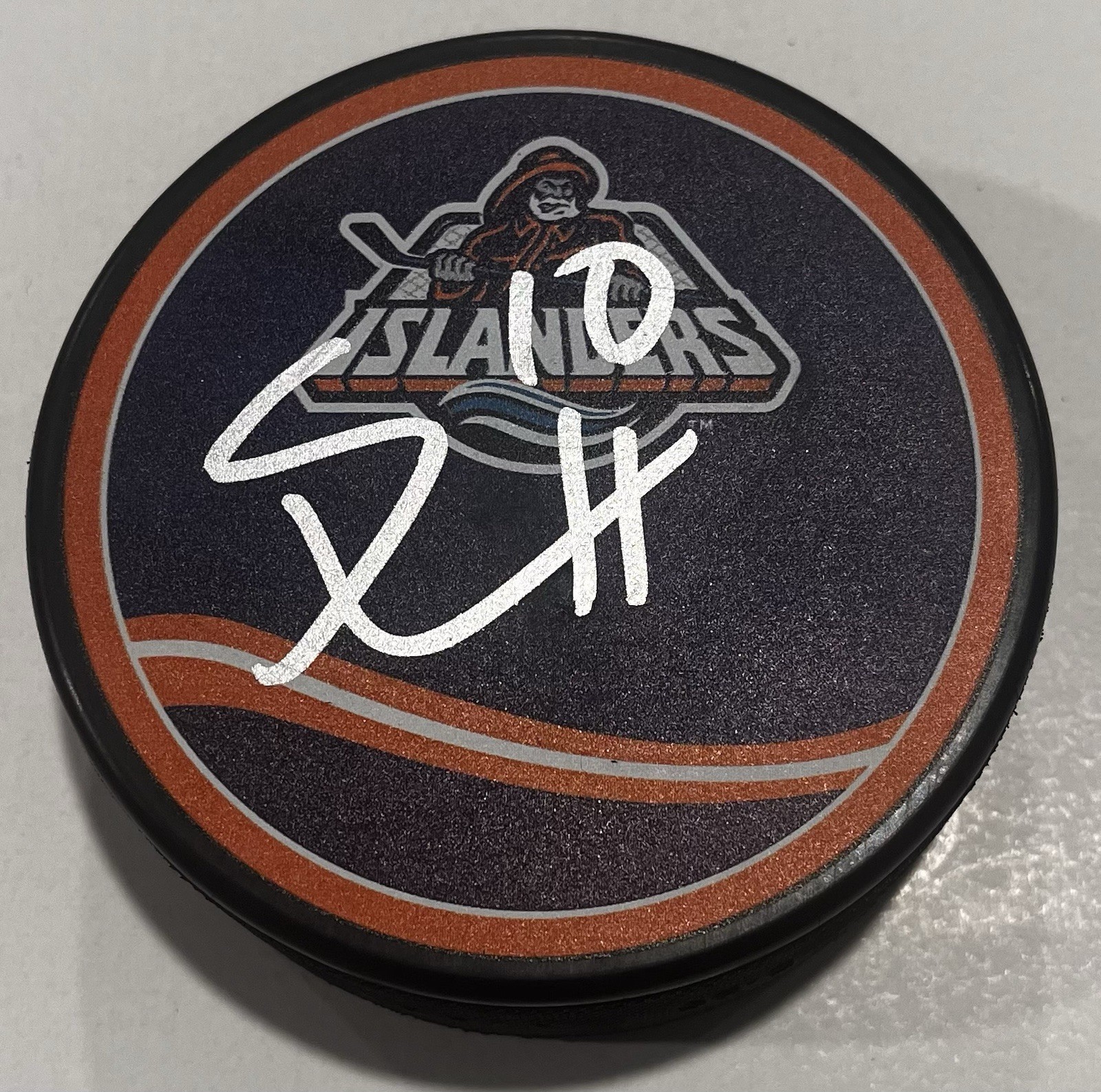 SIMON HOLMSTROM SIGNED NEW YORK ISLANDERS HOCKEY PUCK W/ CASE COA