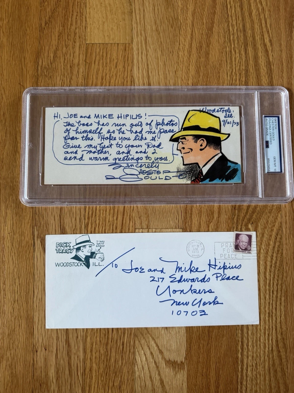 Amazing Dick Tracy Color Drawing Artwork By Chester Gould PSA Slab Gem Mint 10
