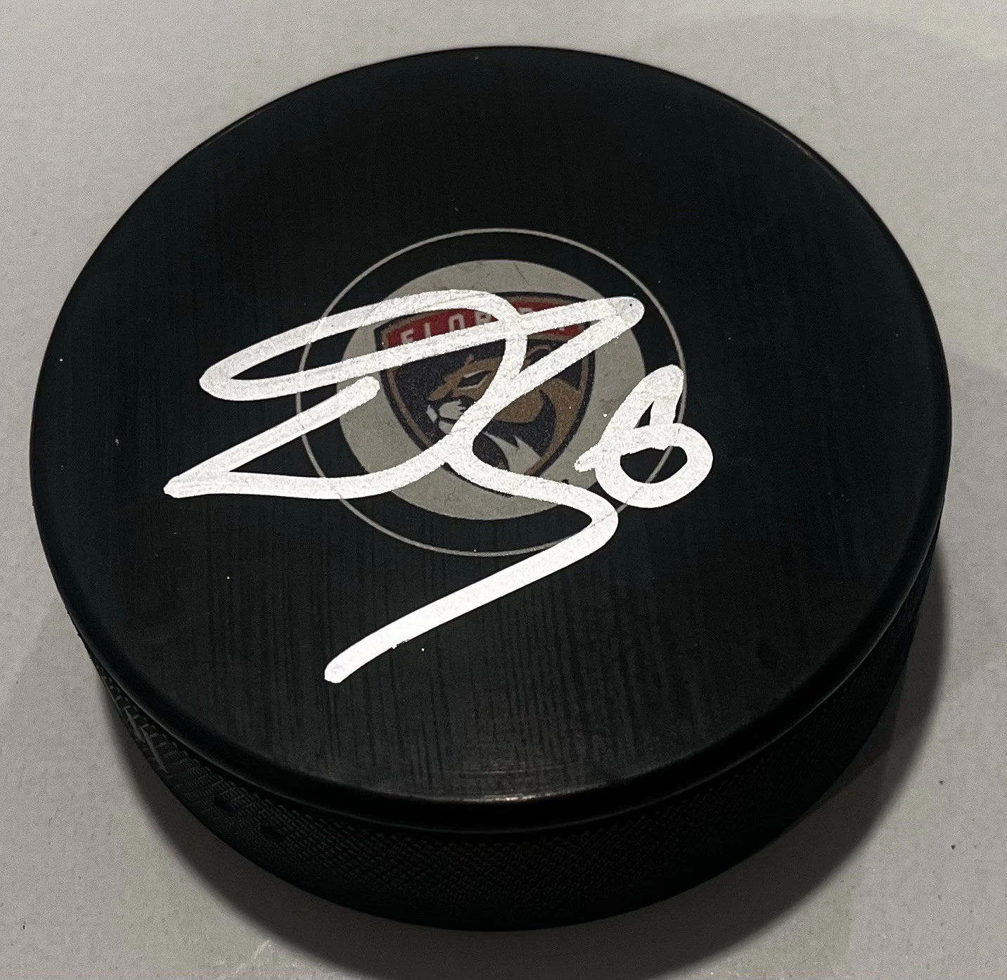 DONOVAN SEBRANGO SIGNED FLORIDA PANTHERS HOCKEY PUCK W/ CASE COA