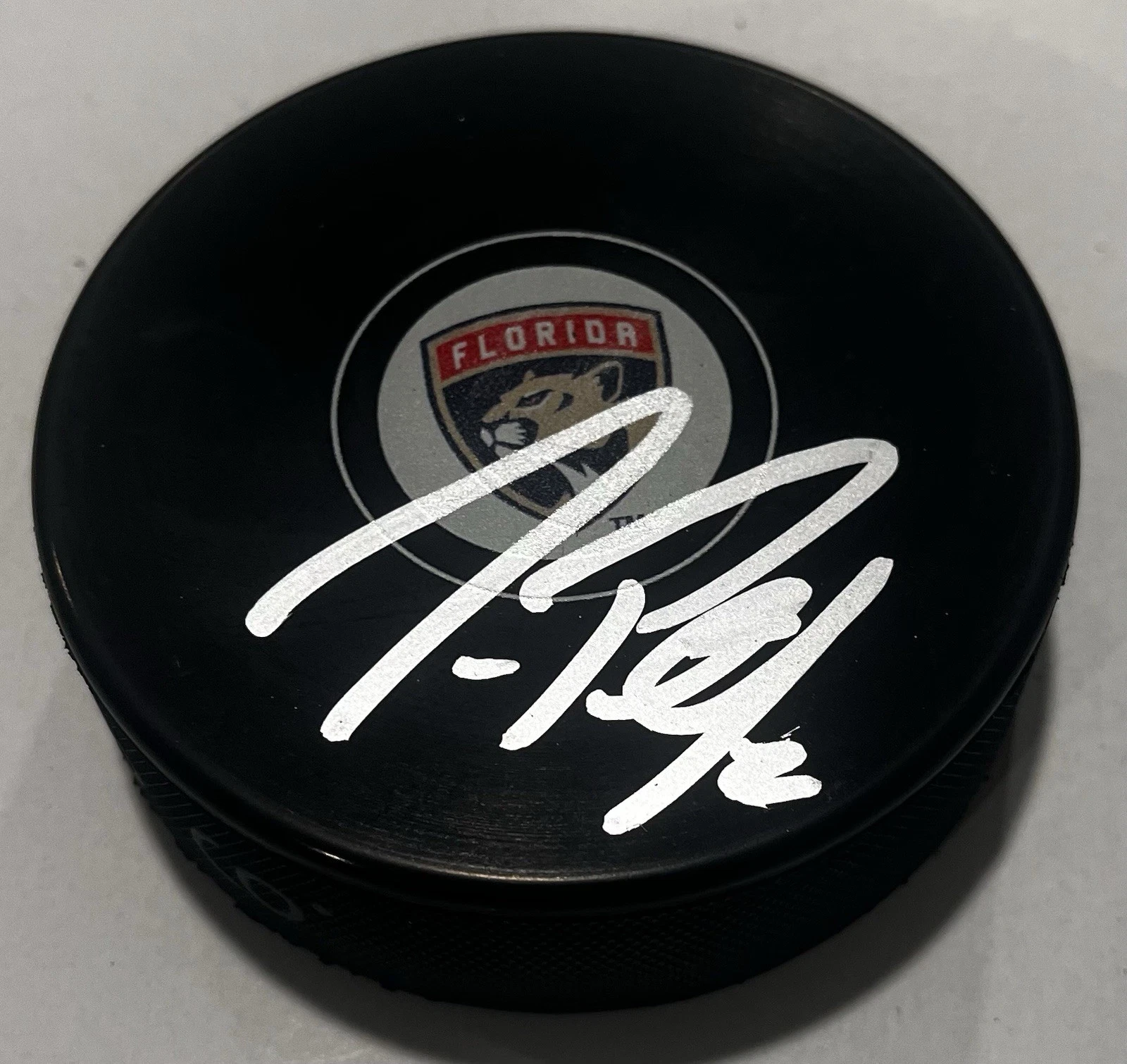 JEFF PETRY SIGNED FLORIDA PANTHERS HOCKEY PUCK W/ CASE COA