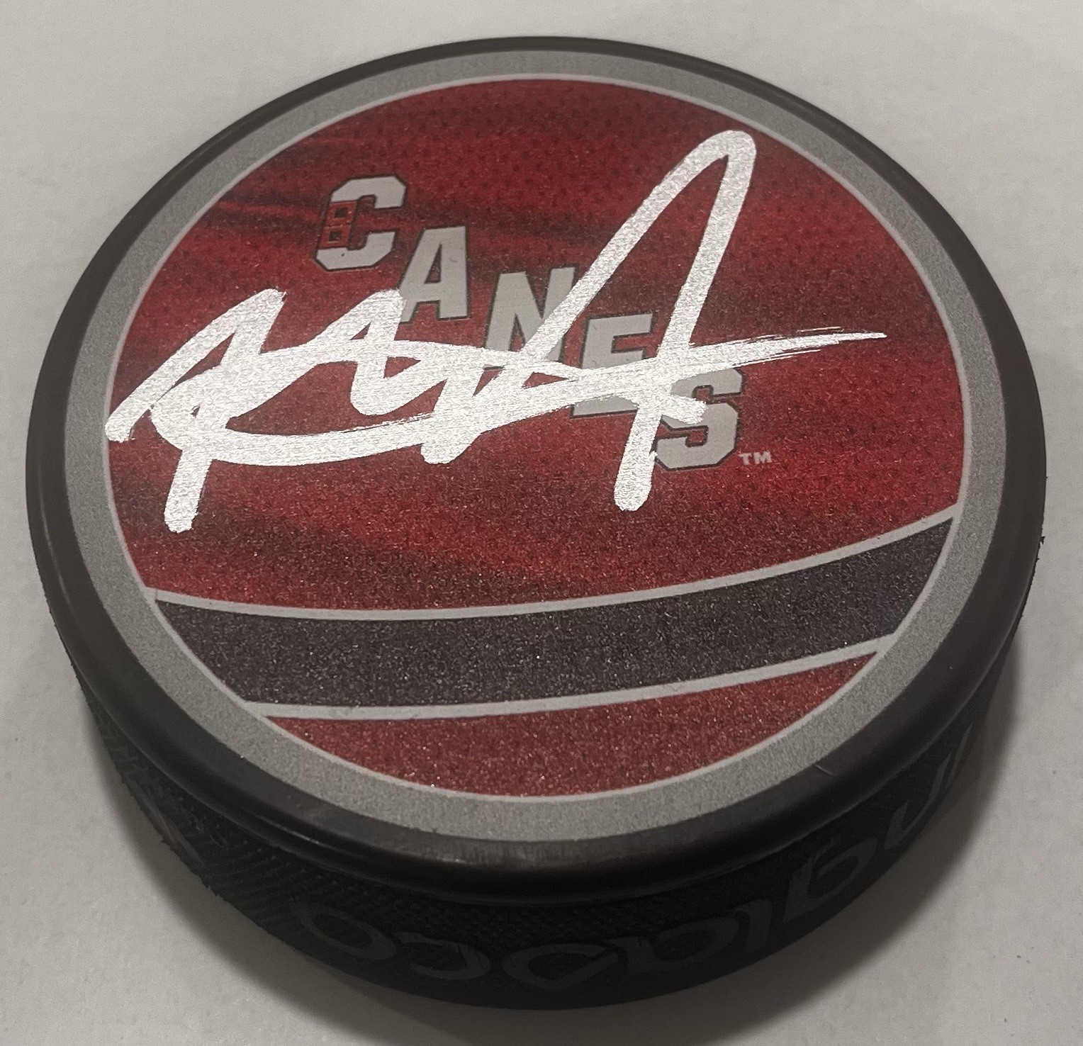 ROD BRIND'AMOUR SIGNED CAROLINA HURRICANES HOCKEY PUCK W/ CASE COA