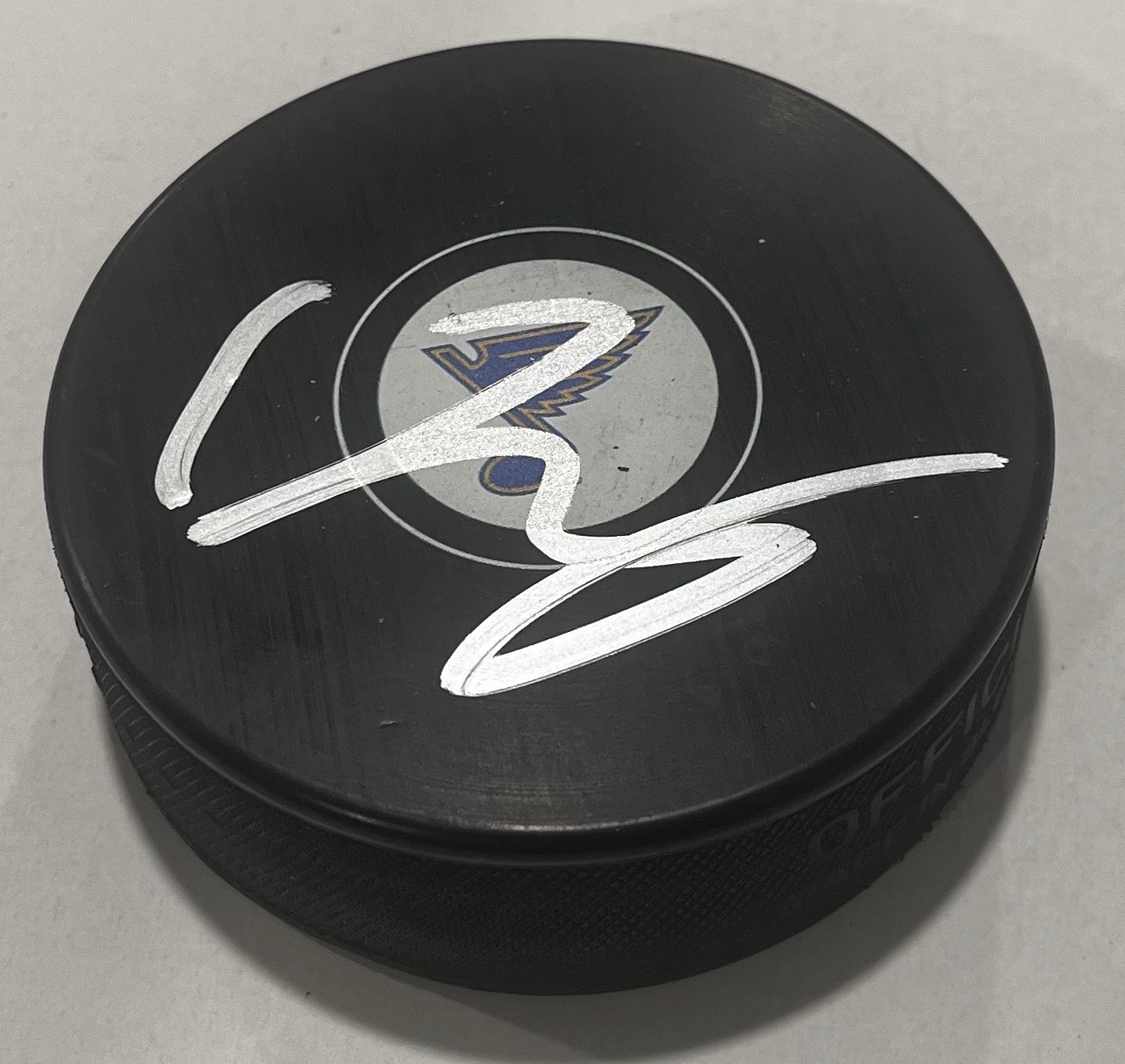 DALIBOR DVORSKY SIGNED ST LOUIS BLUES HOCKEY PUCK W/ CASE COA