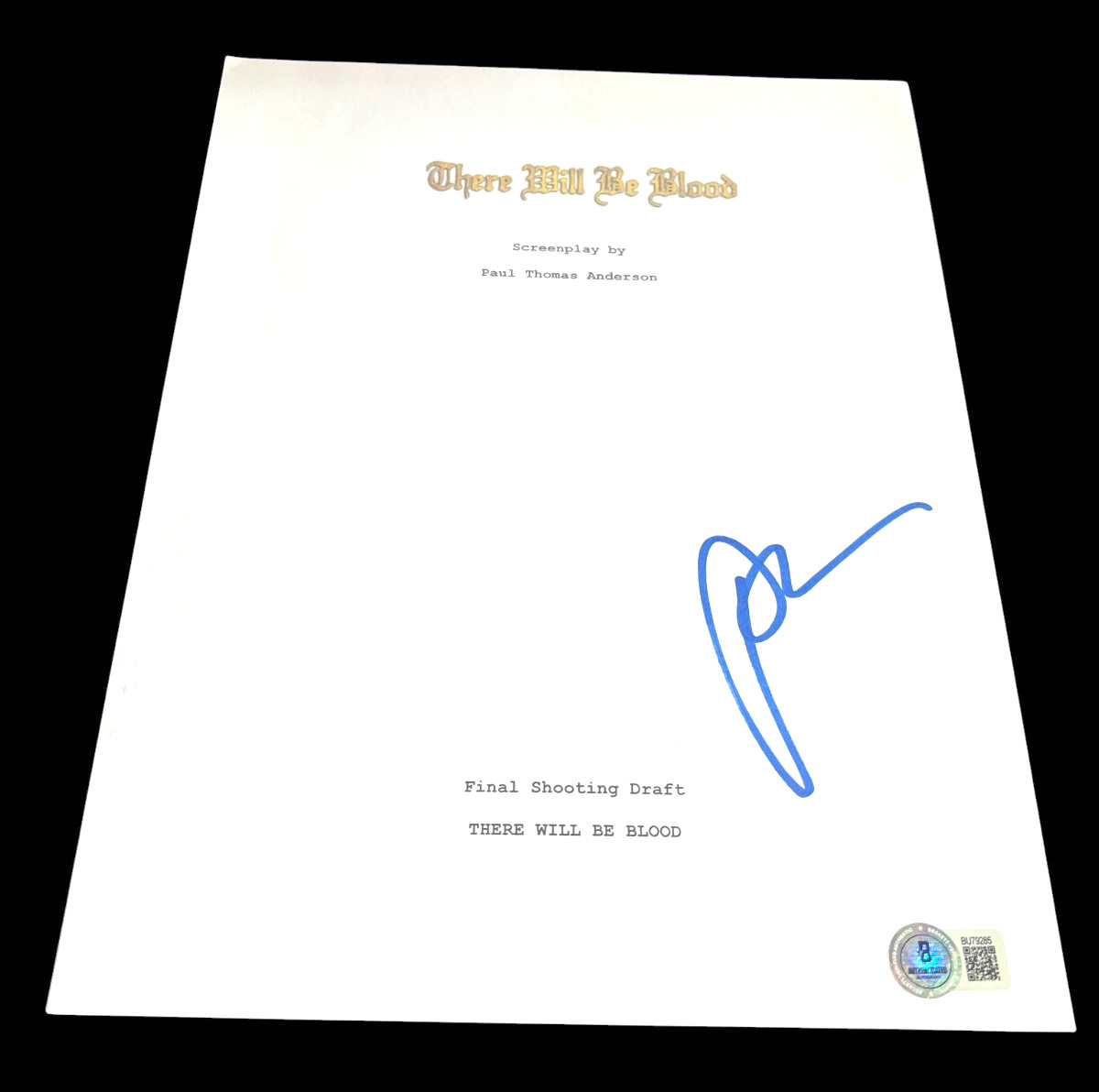 PAUL THOMAS ANDERSON SIGNED AUTOGRAPH MOVIE SCRIPT THERE WILL BE BLOOD BECKETT M