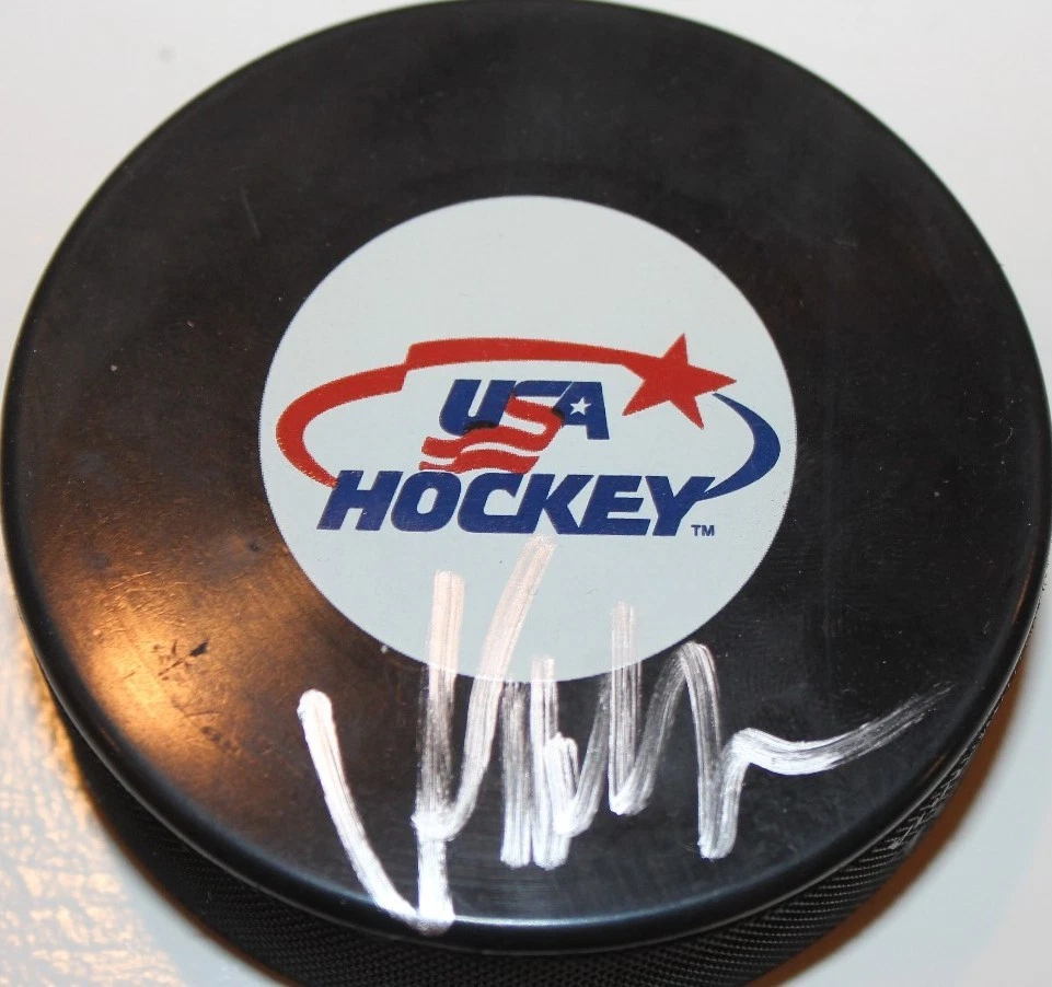 ALEX GALCHENYUK SIGNED USA HOCKEY PUCK W/CASE WILD CANADIENS COYOTES COA