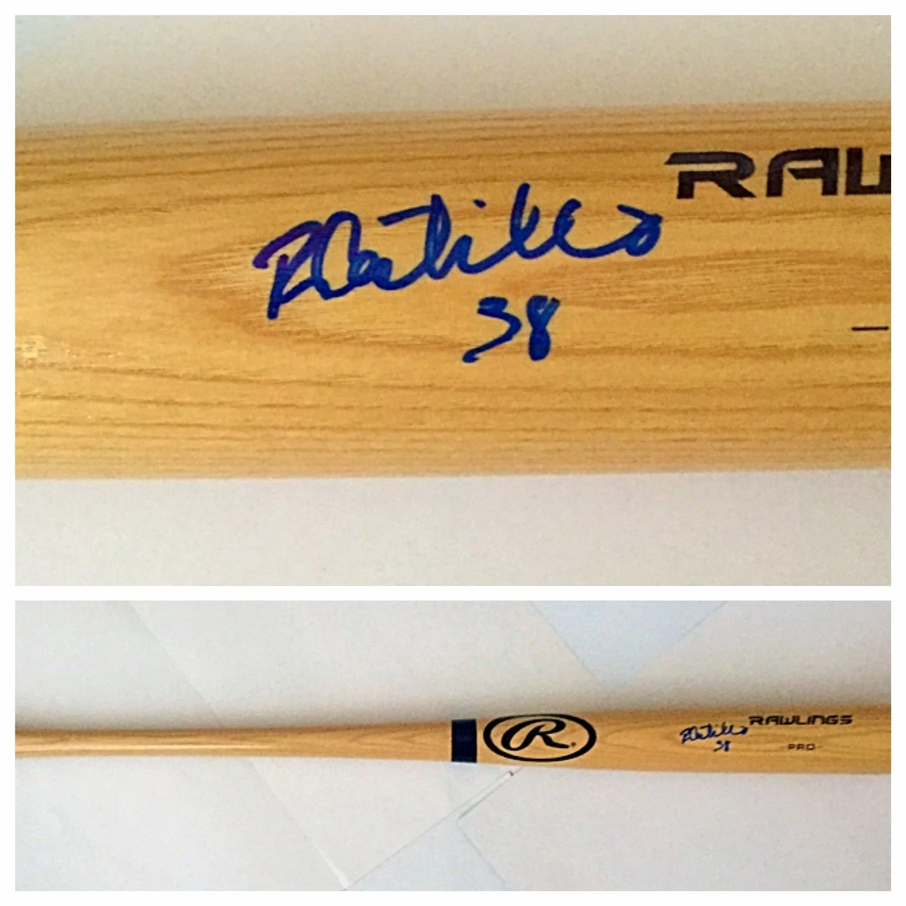 RUSNEY CASTILLO SIGNED RAWLINGS BASEBALL BAT CUBA BOSTON RED SOX PROOF COA COLLECTIBLE MEMORABILIA