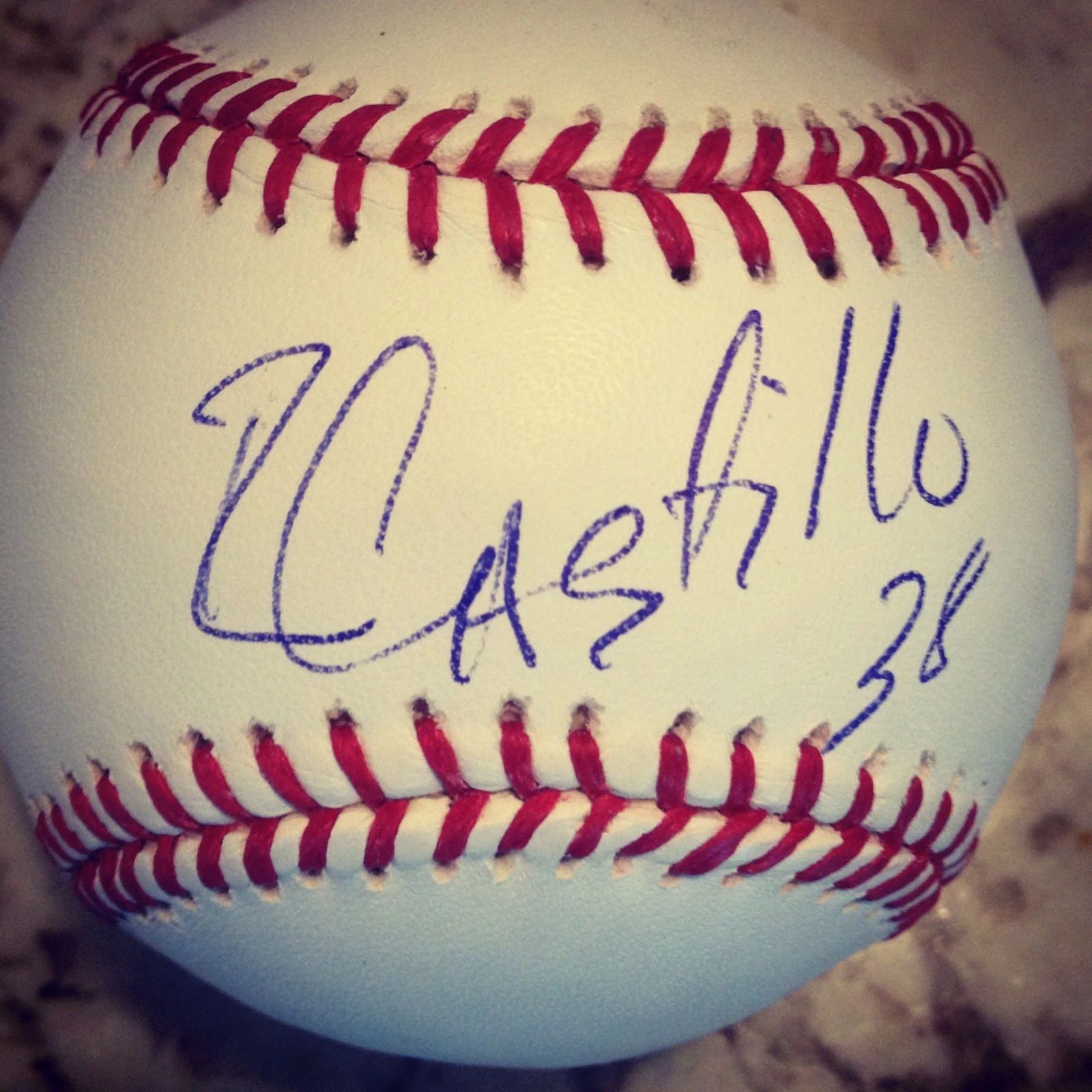 RUSNEY CASTILLO SIGNED RAWLINGS MLB MAJOR LEAGUE BASEBALL CUBA RED SOX PROOF COA