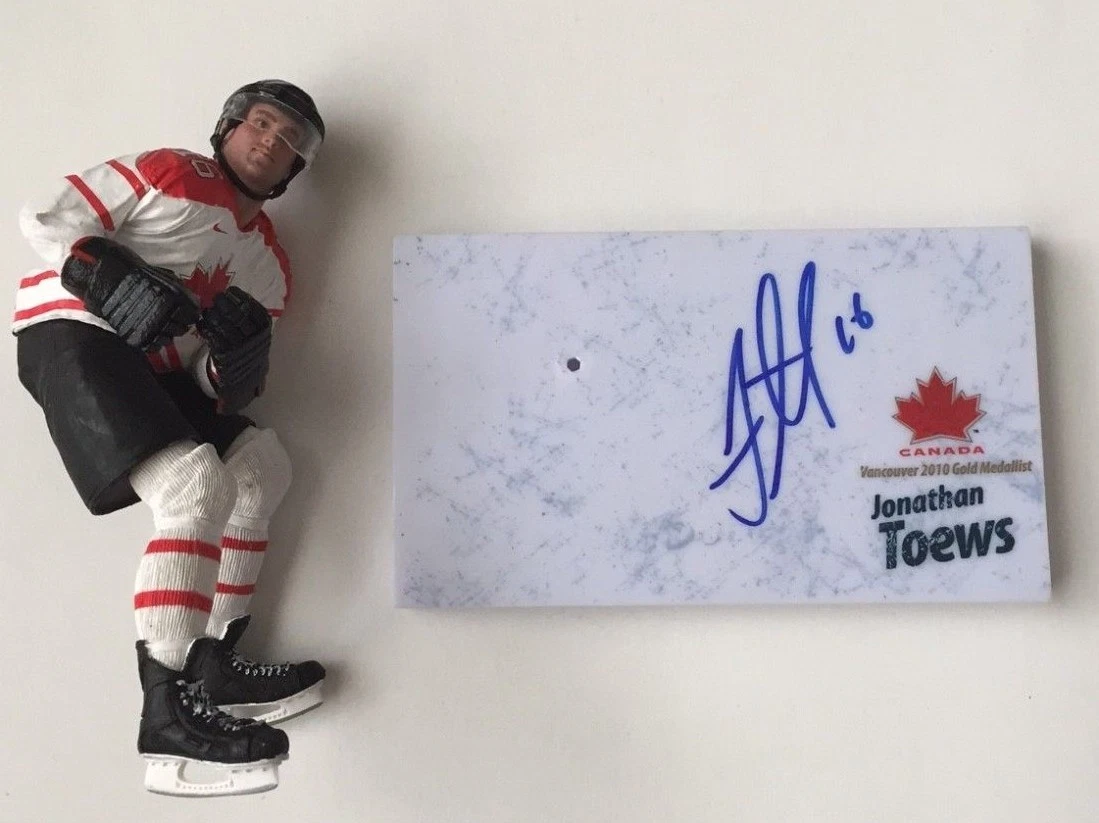 JONATHAN TOEWS SIGNED TEAM CANADA GOLD OLYMPIC MCFARLANE FIGURE BLACKHAWKS COA