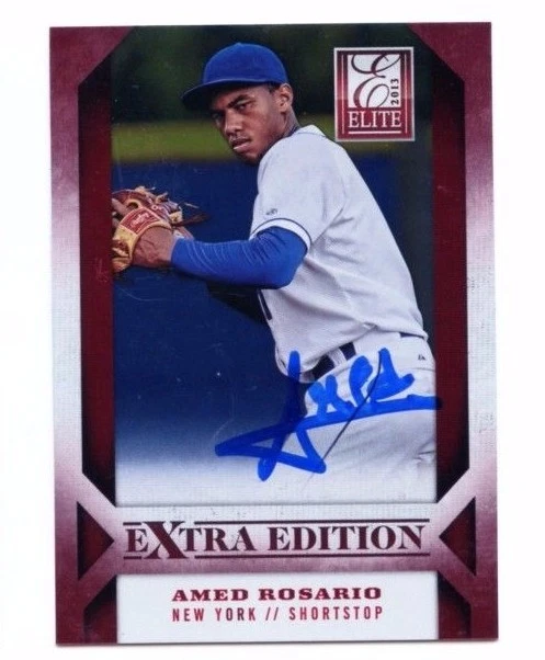 AMED ROSARIO SIGNED 2013 DONRUSS ELITE ROOKIE CARD METS AUTO B