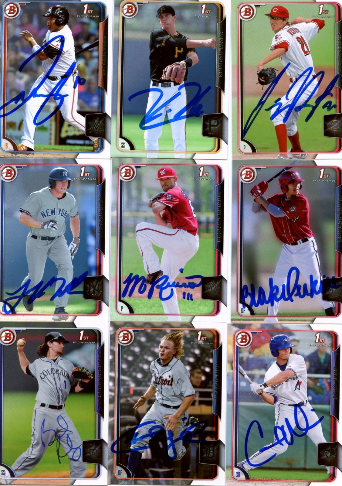 BRENDAN RODGERS SIGNED 2015 BOWMAN DRAFT PROSPECT ROOKIE CARD AUTO